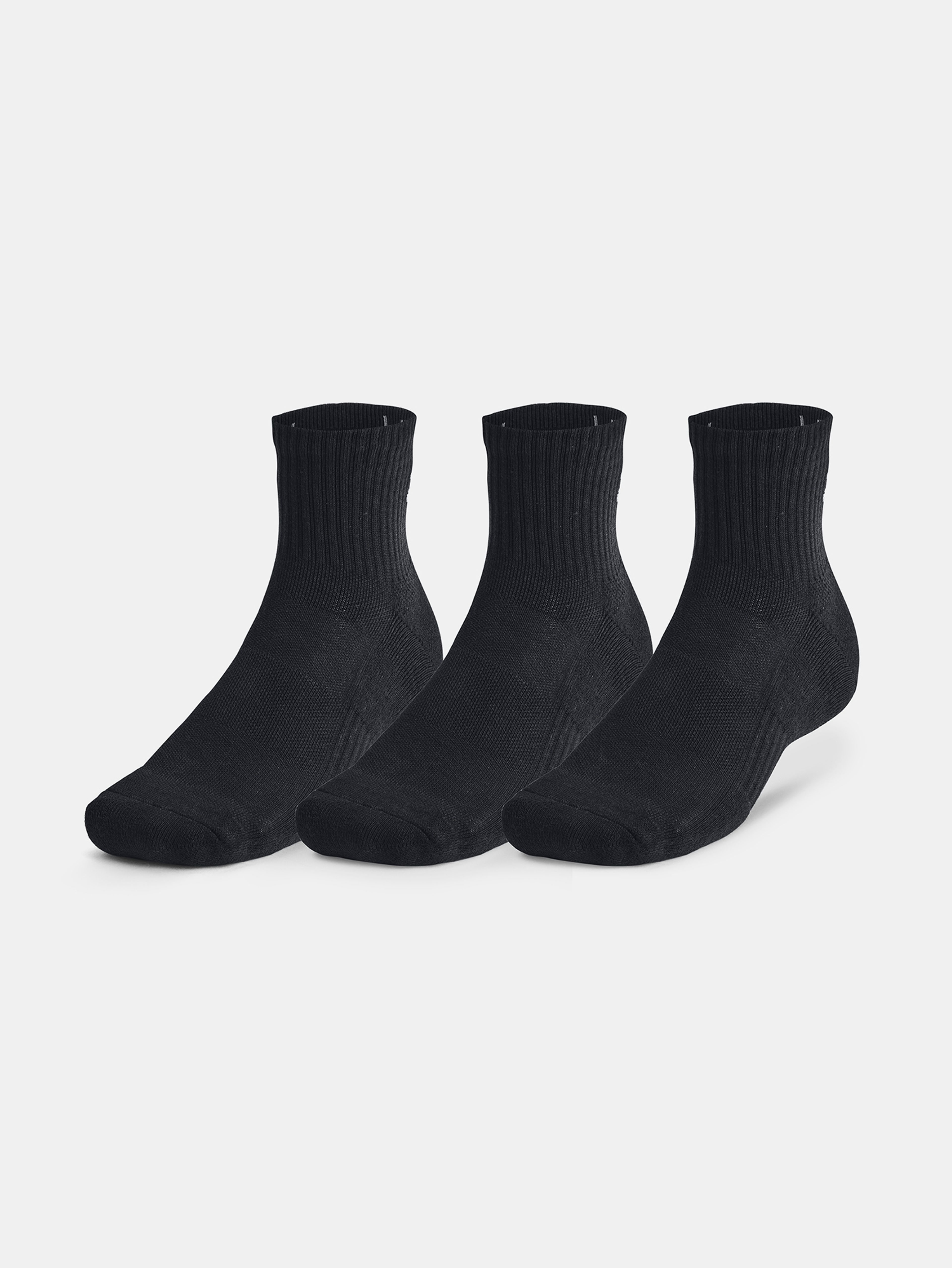 Unisex ponožky Under Armour Unisex UA TC 3pk Qtr-BLK