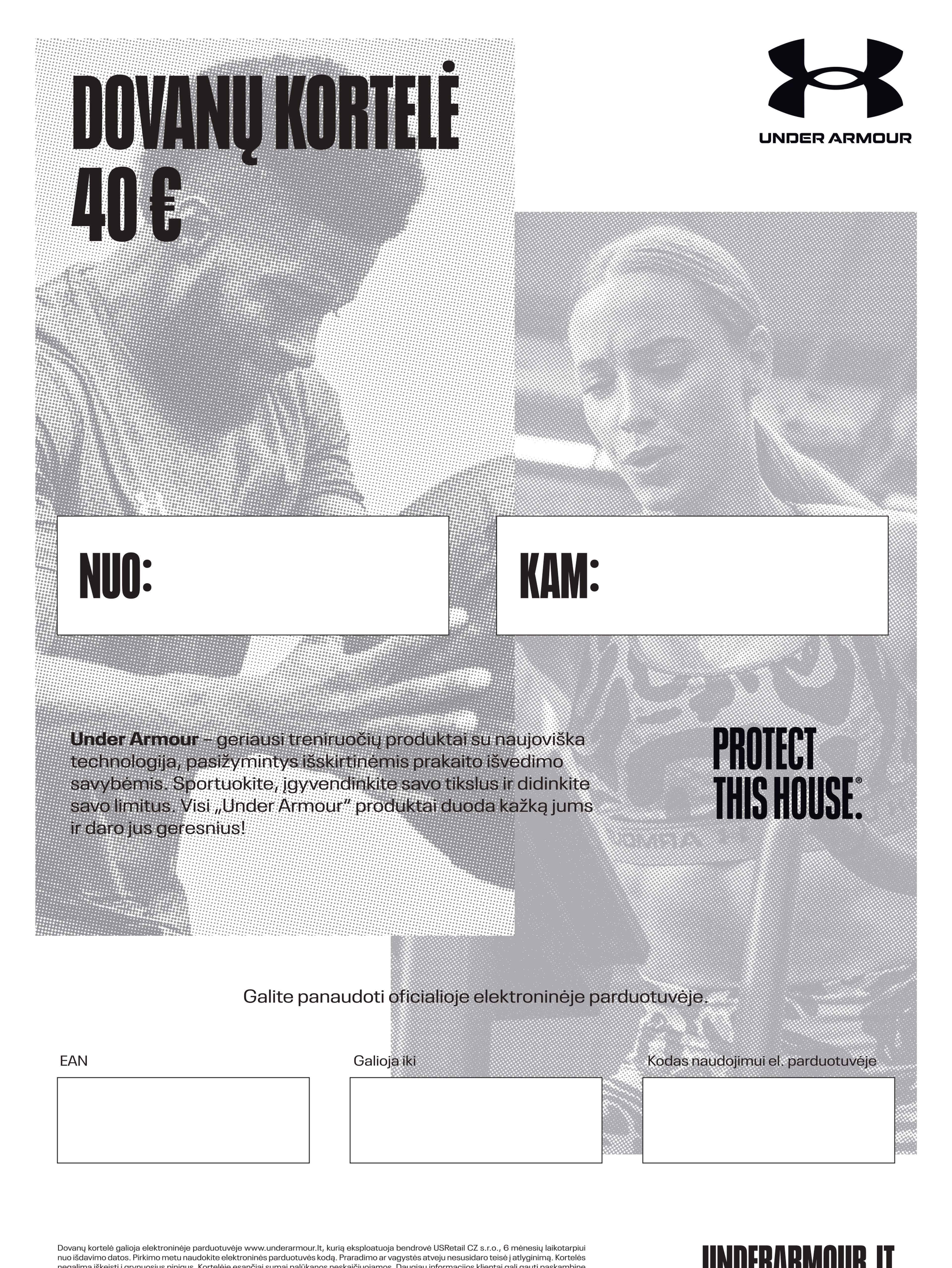 Dovanų kortelė Under Armour 40 €