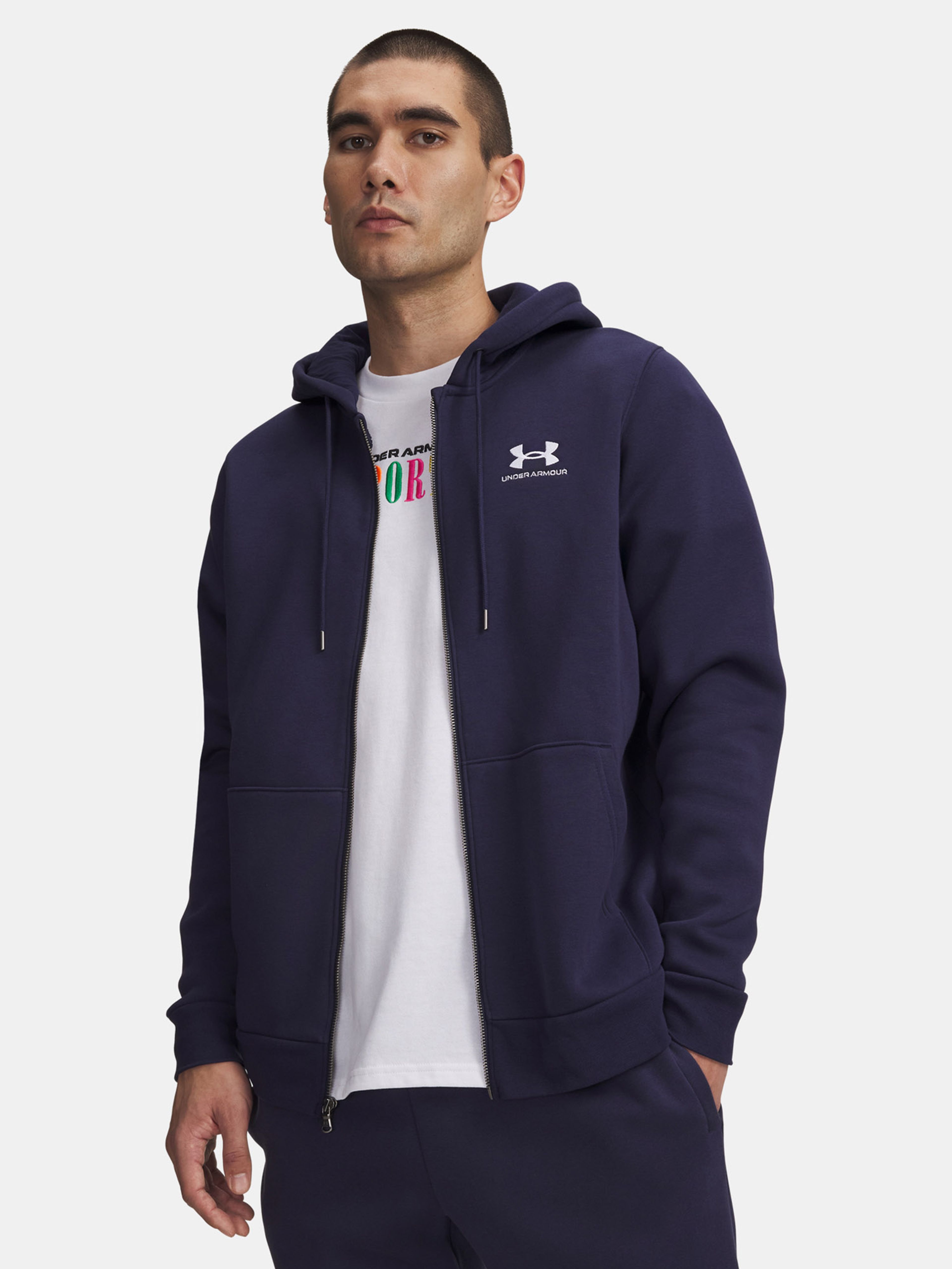 Férfi felső Under Armour UA Essential Fleece FZ Hood