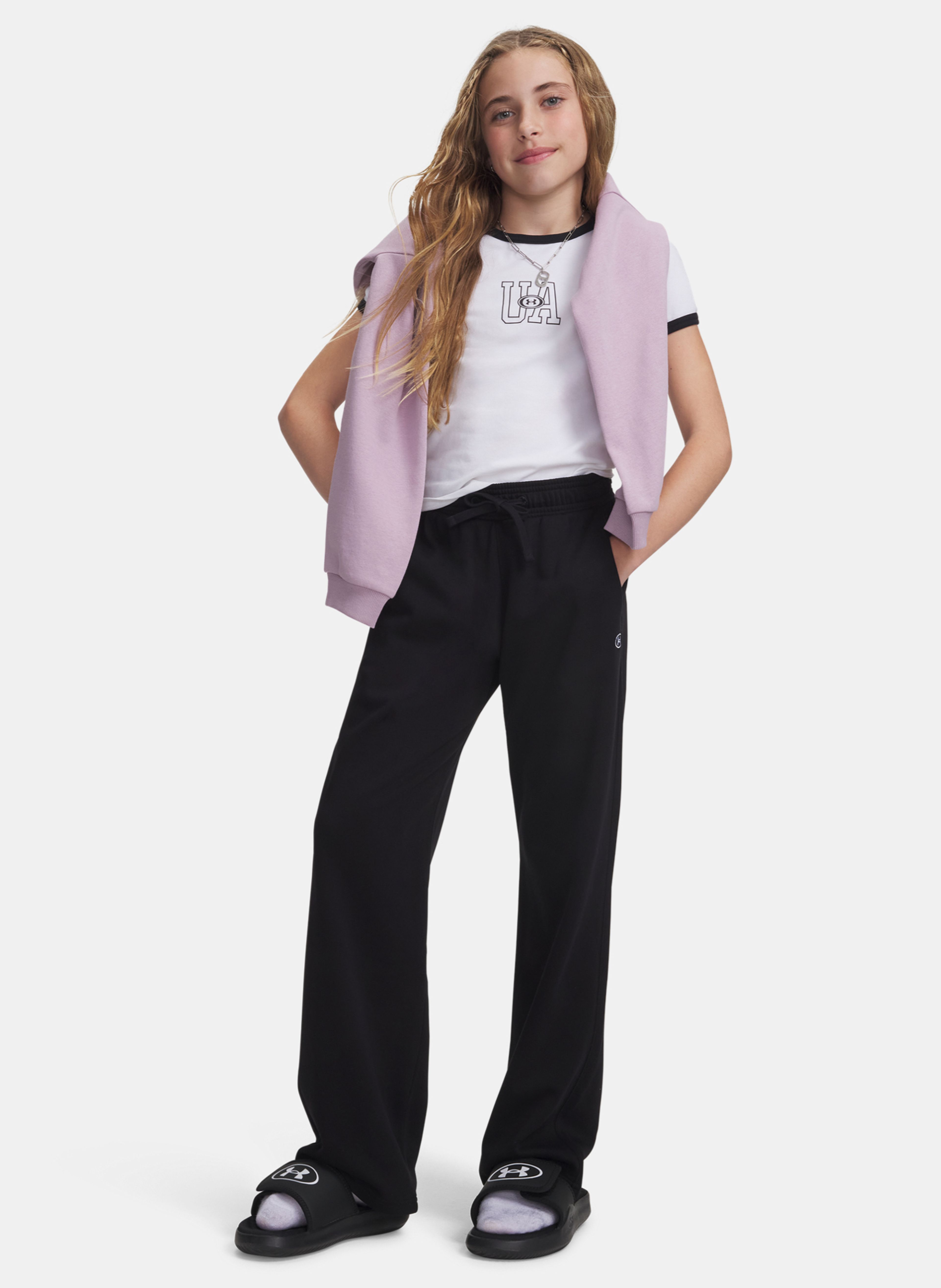 Dievčenské športové nohavice Under Armour G Rival Fleece Pant - 005