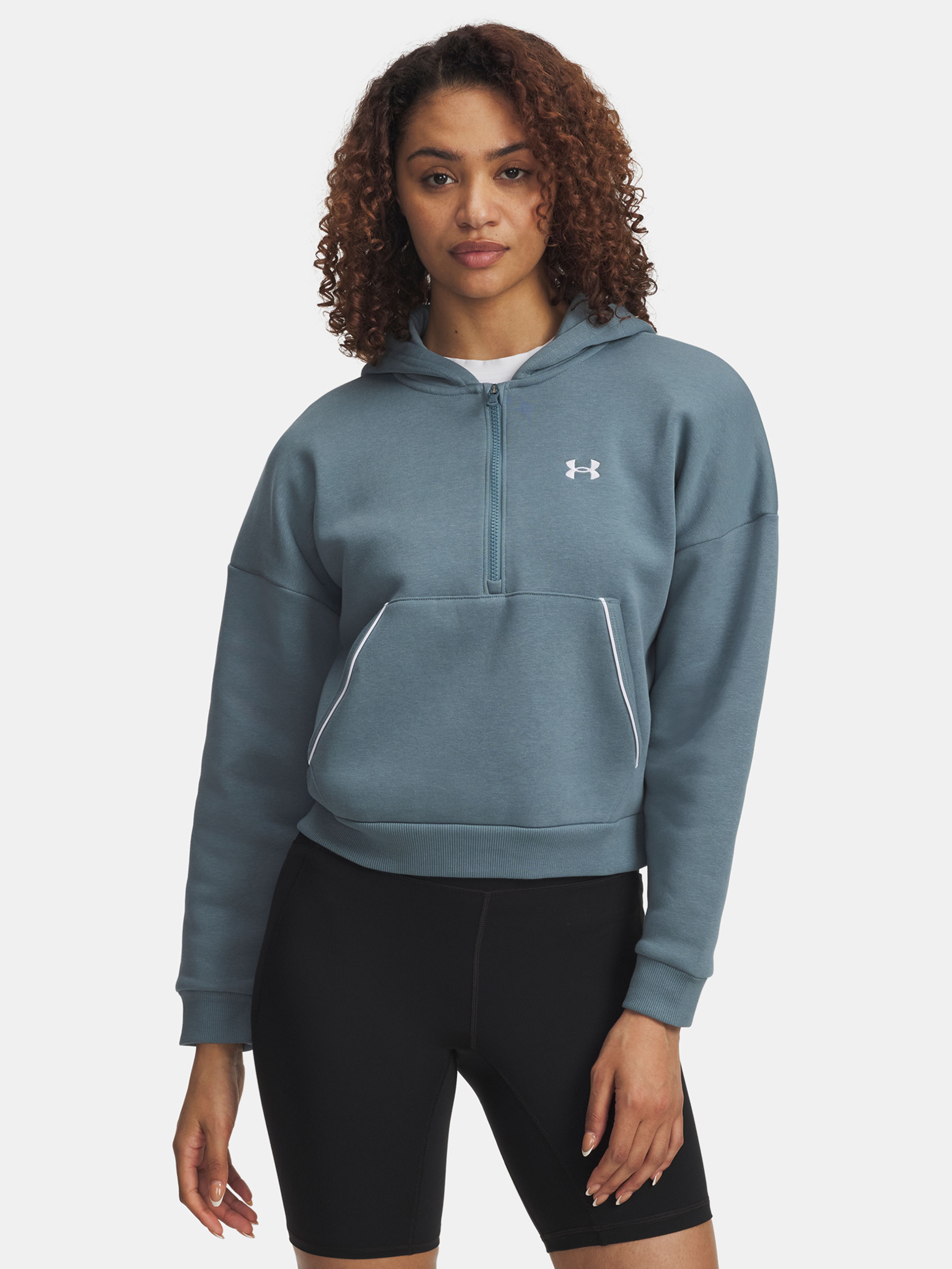 Női felső Under Armour Rival Flc Piped HZ Hoodie-BLU