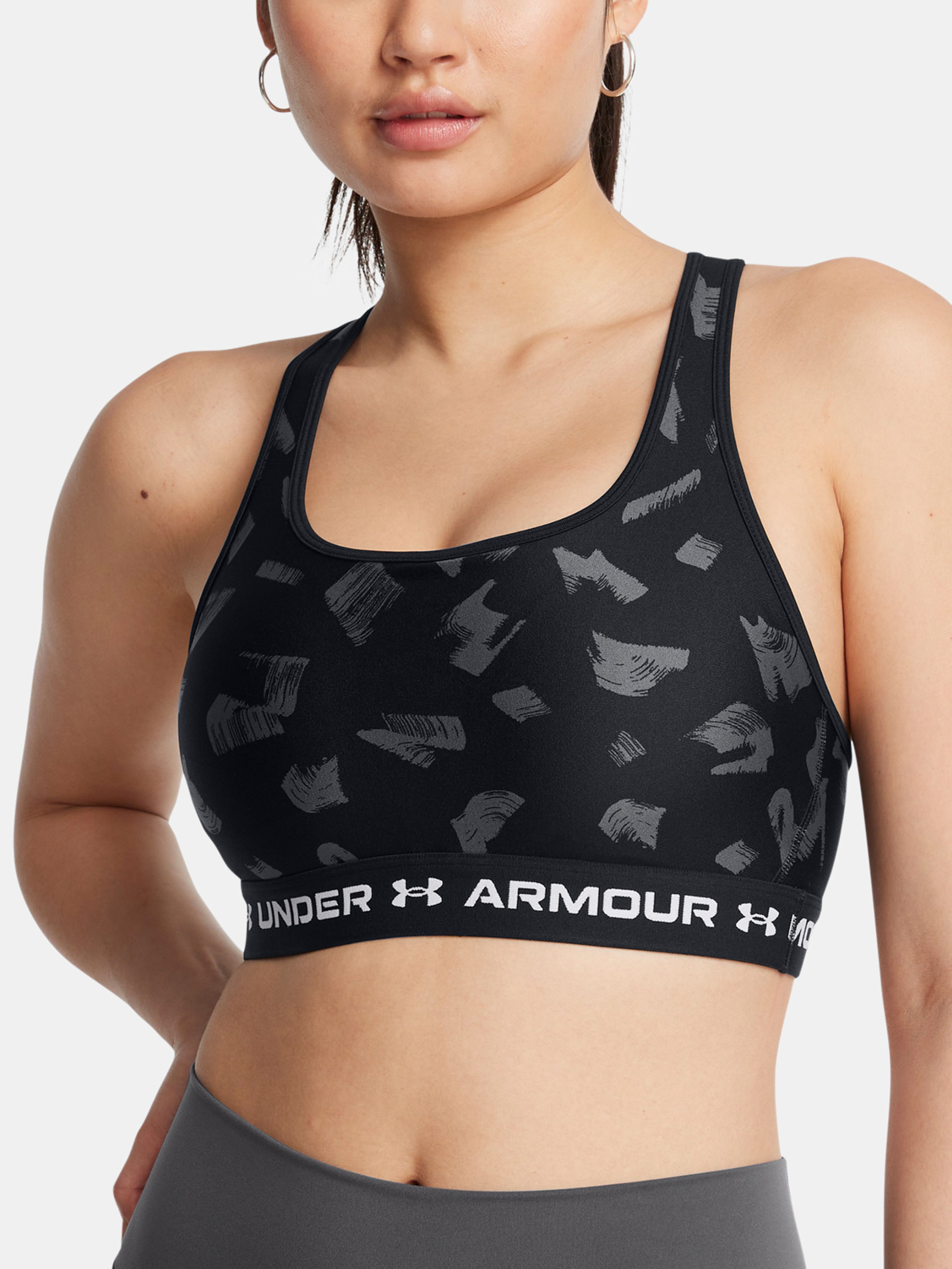 Dámská podprsenka Under Armour Crossback Mid Print-BLK