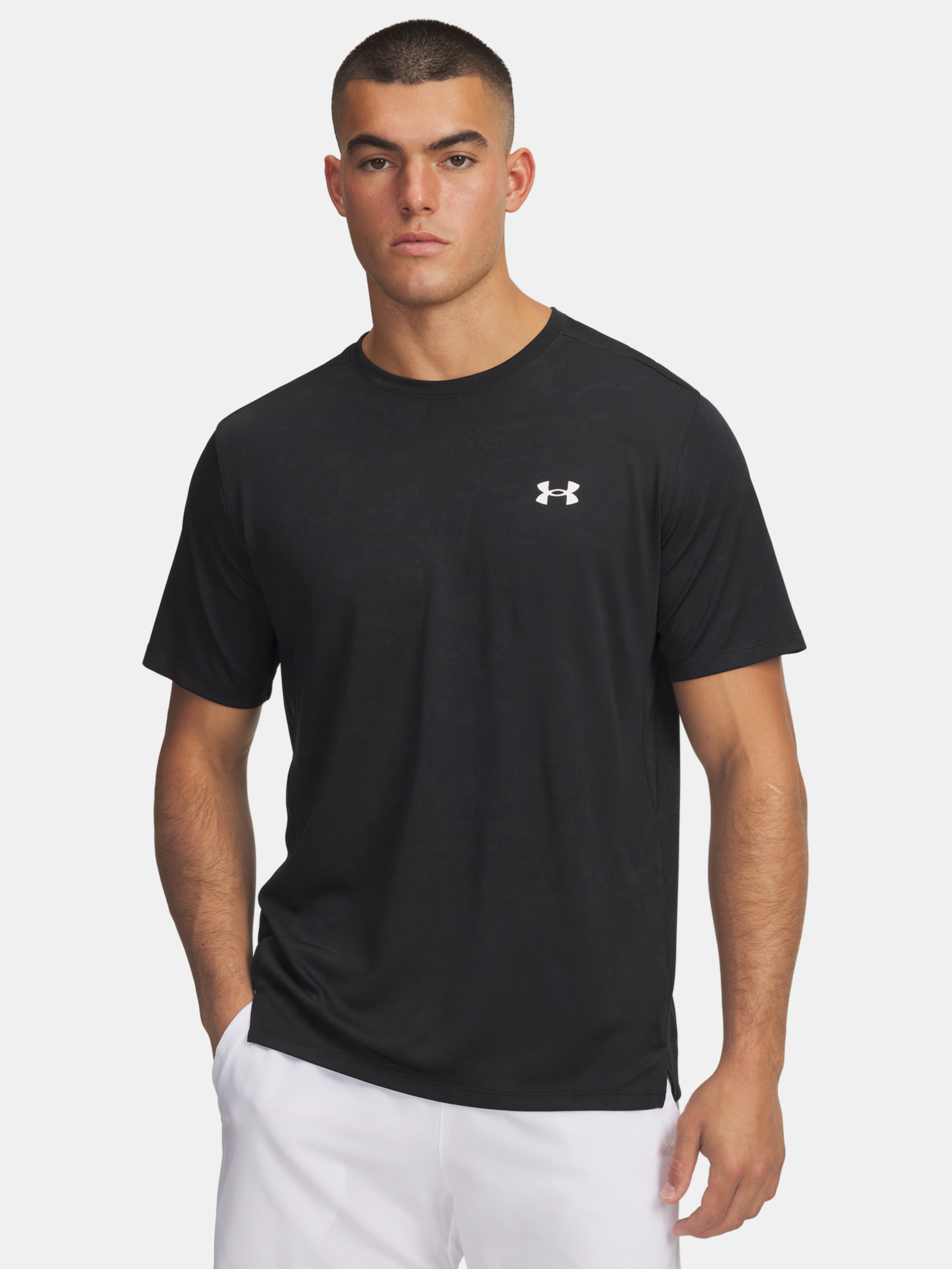 Férfi póló Under Armour UA Tech Vent Jacquard SS-BLK