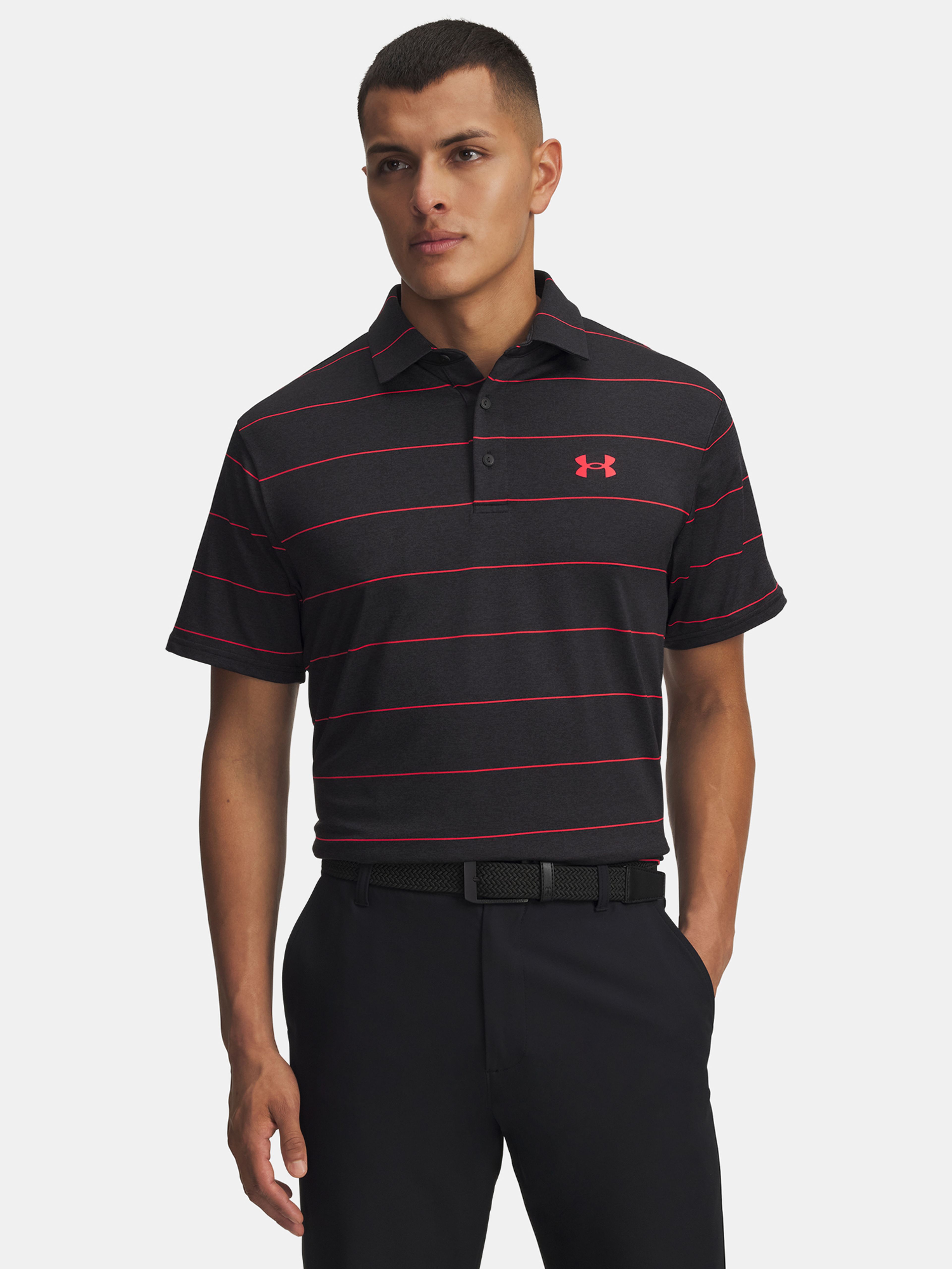 Pánske tričko Under Armour UA Playoff 3.0 Stripe Polo-BLK