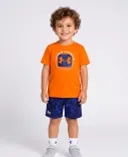 Zēnu komplekts Under Armour UA TECH PRINTED SS SHORT SET-ORG-Oranža - 001