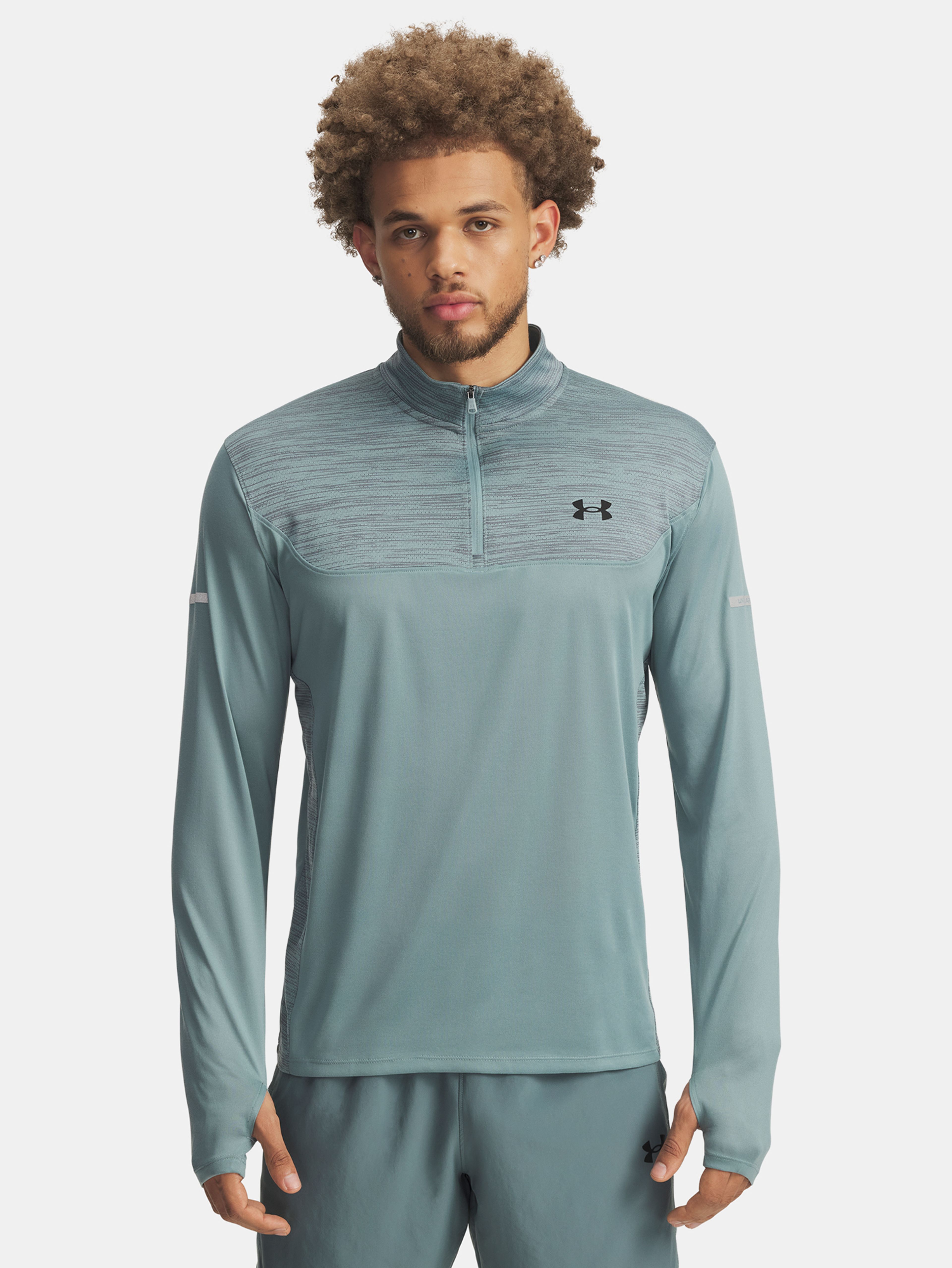 Pánske tričko Under Armour UA Tech Utility 1/4 Zip-GRN