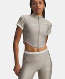 Ženska majica Under Armour UA HeatGear Novelty SS FZ-Rjava - 002