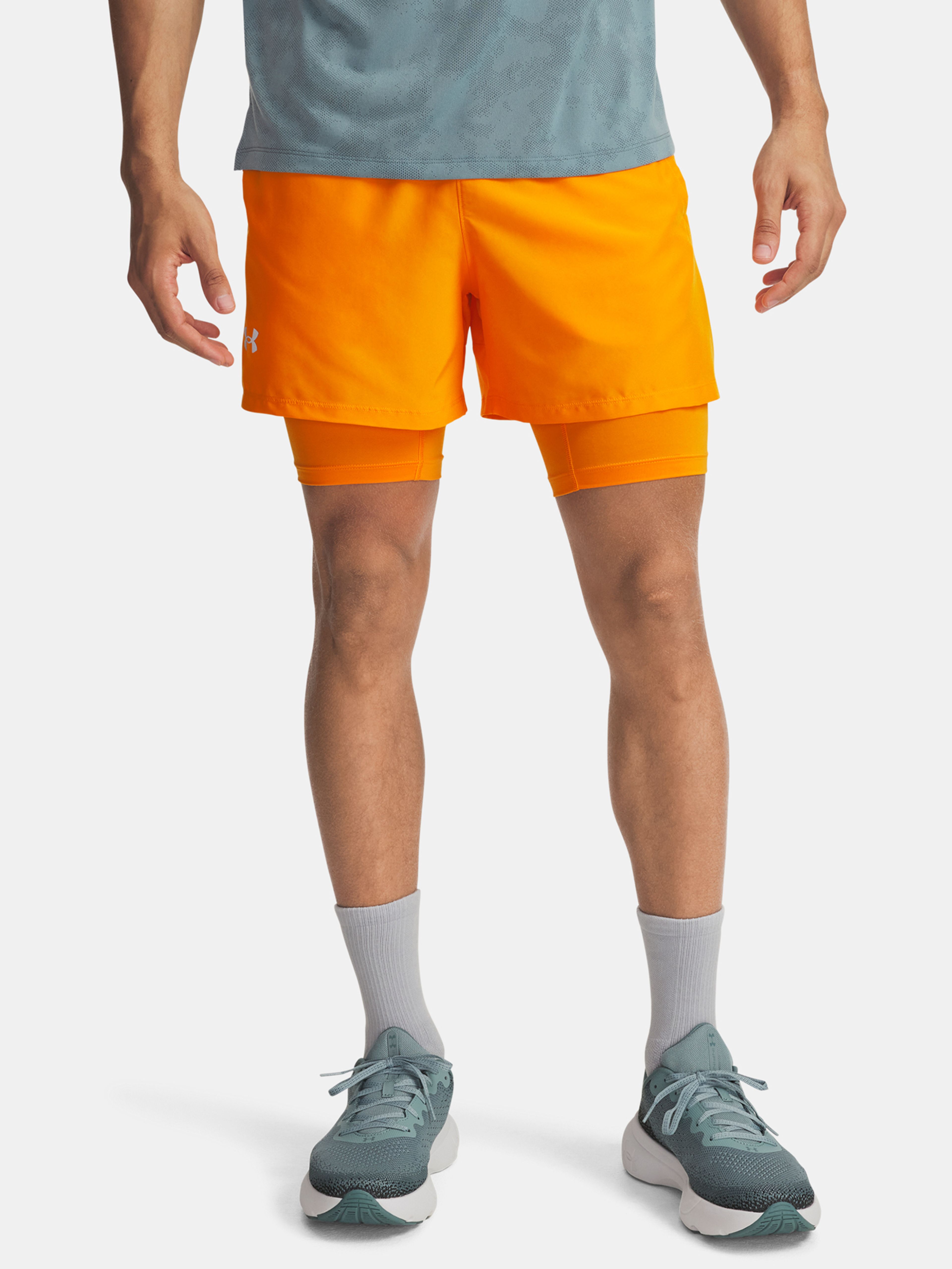Férfi rövidnadrágok Under Armour UA LAUNCH 5'' 2-IN-1 SHORTS-ORG