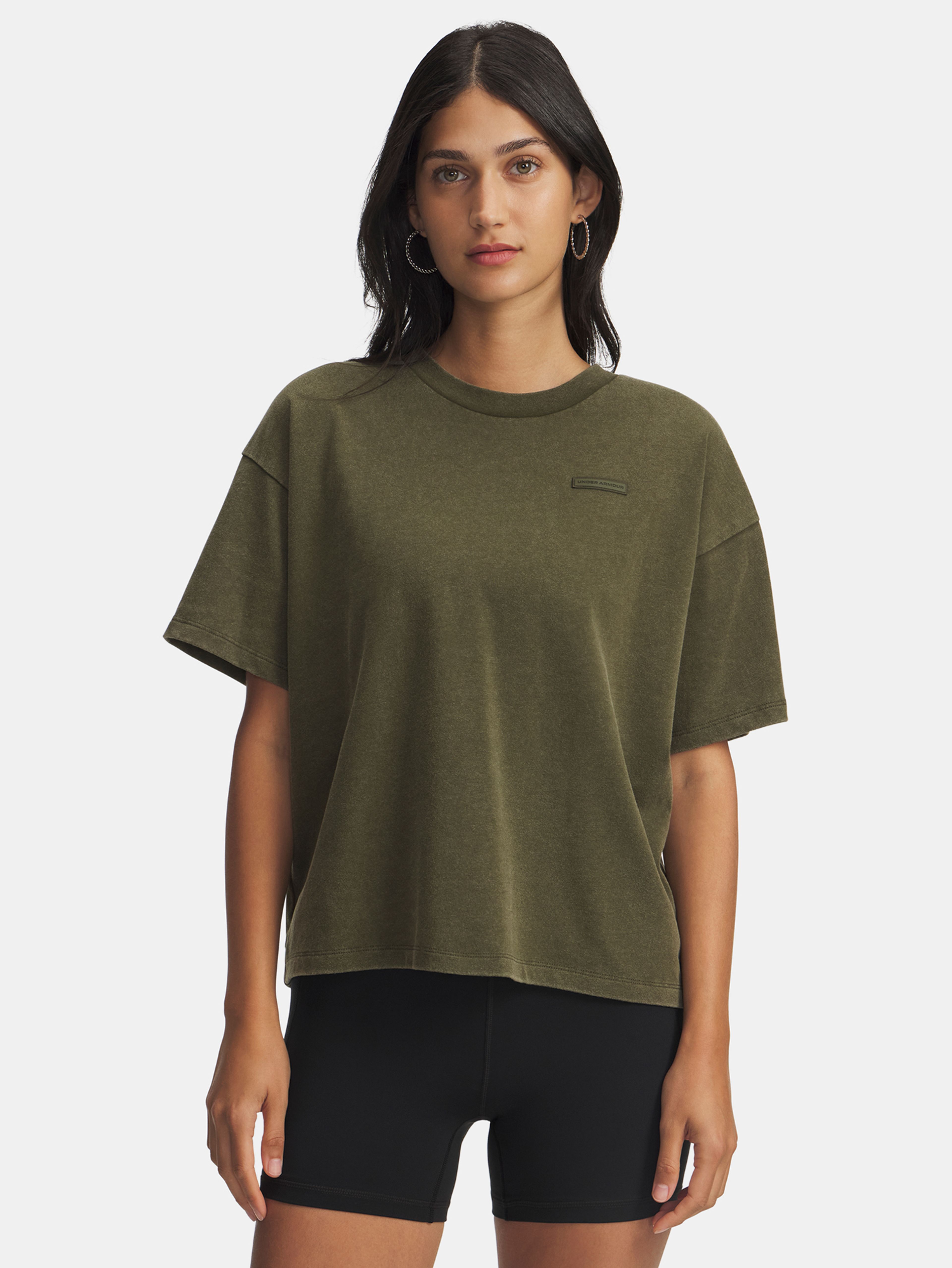 Moteriški marškinėliai Under Armour UA HWT Boxy Wash SS-GRN