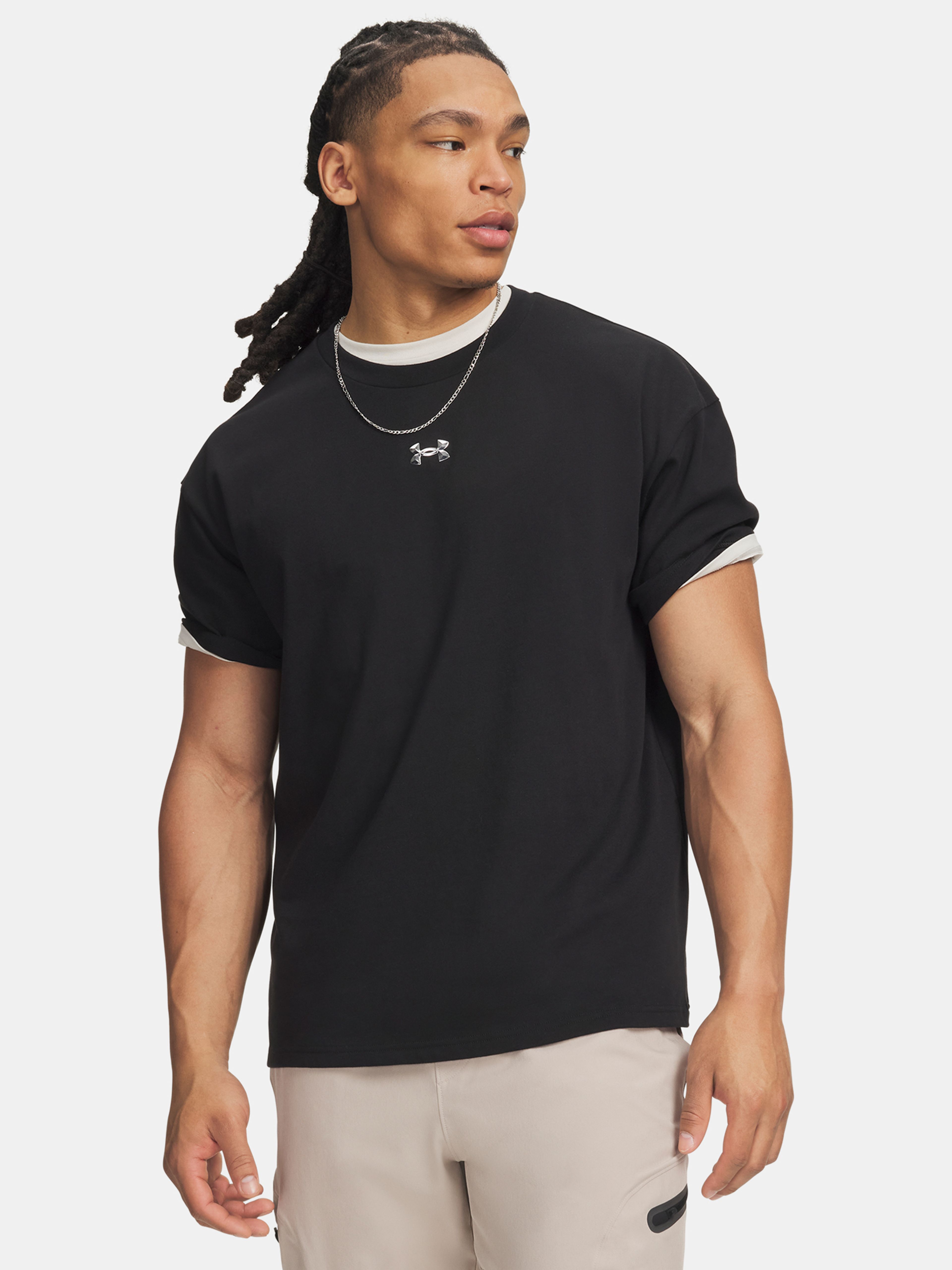 Moška majica Under Armour UA M HWT METAL LOGO SS - 001