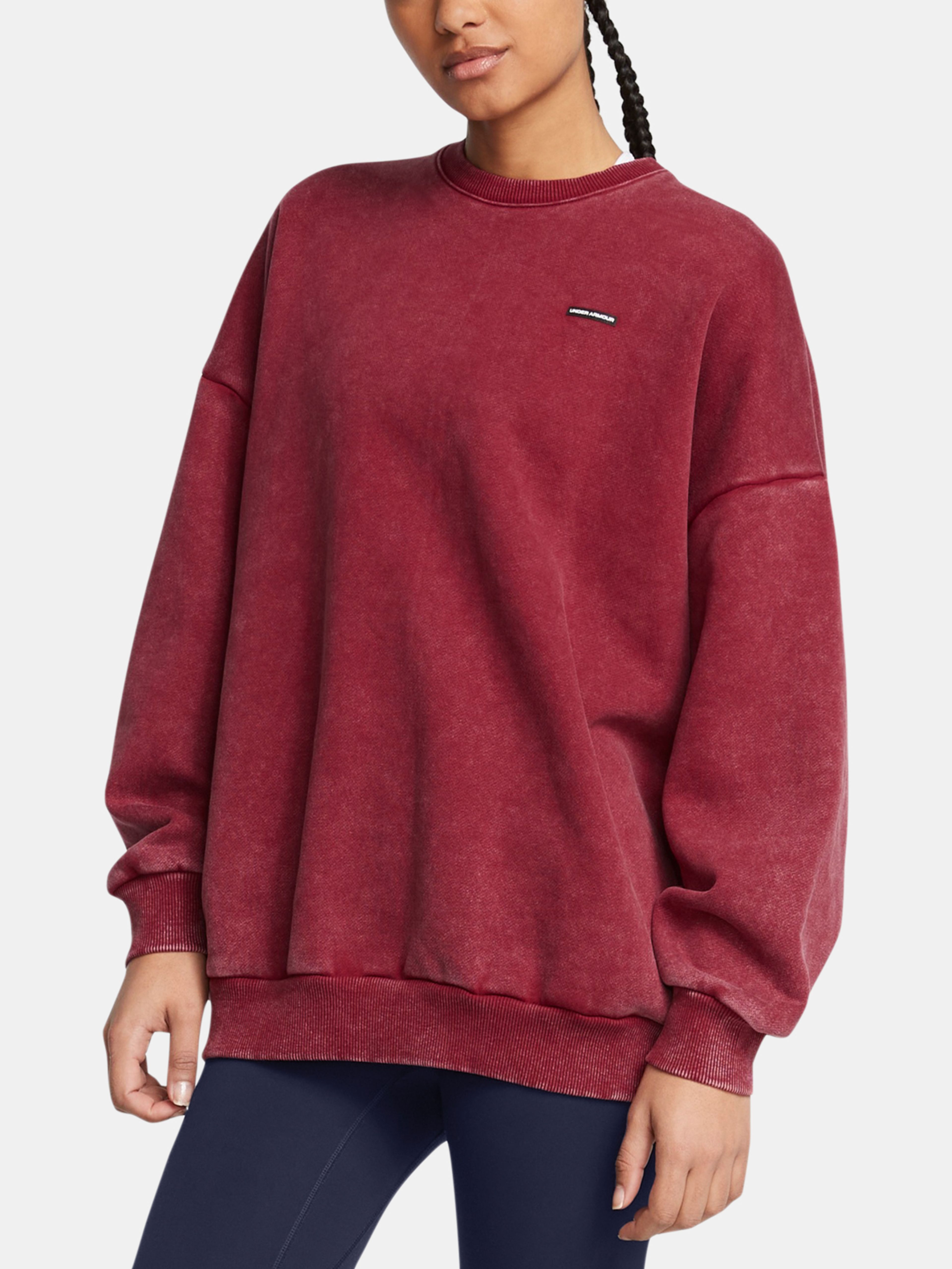 Női felső Under Armour UA Icon HWT Flc OS Crew-RED