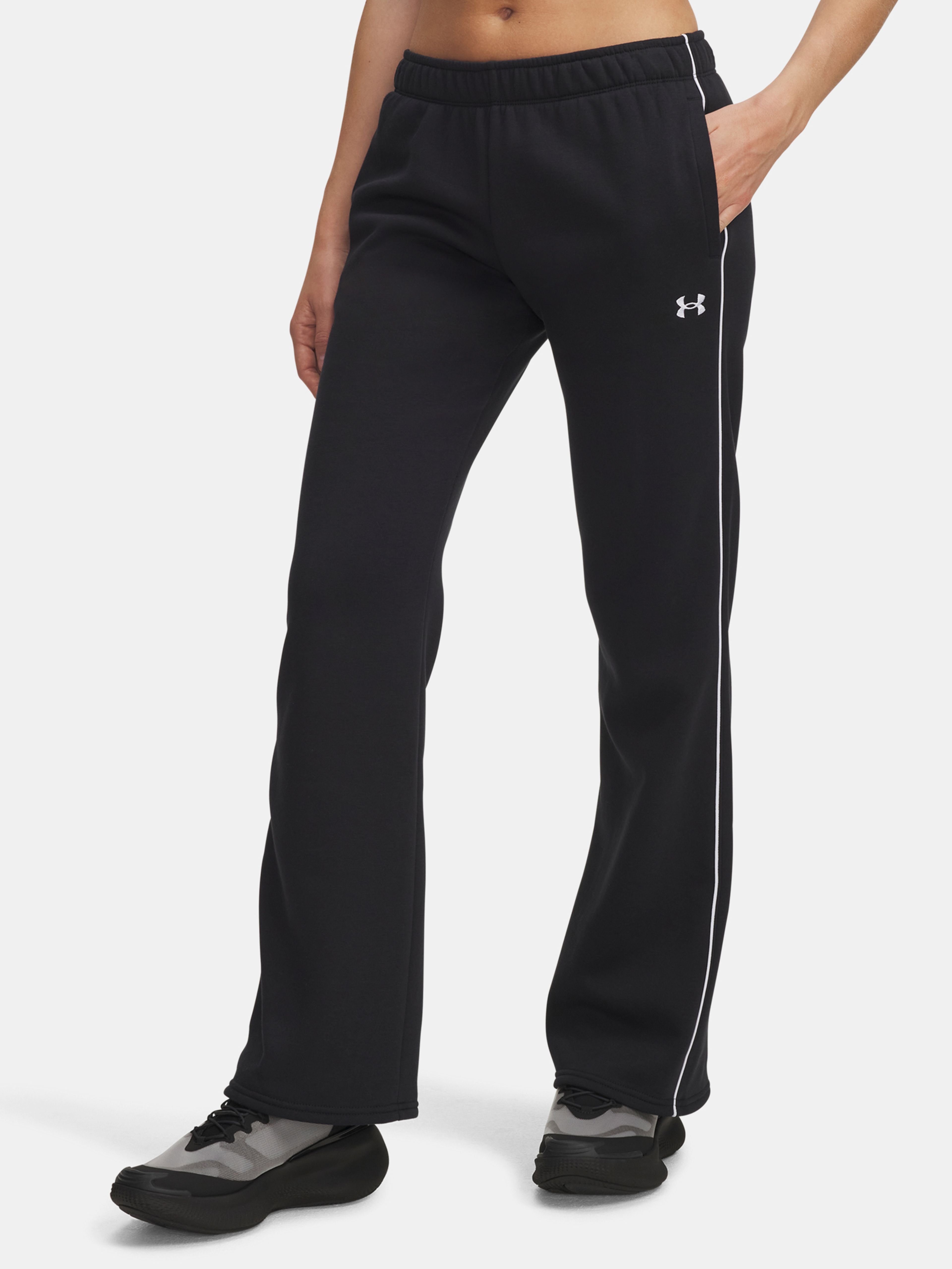 Ženske športne hlače Under Armour UA Rival Flc Piped Pant-BLK