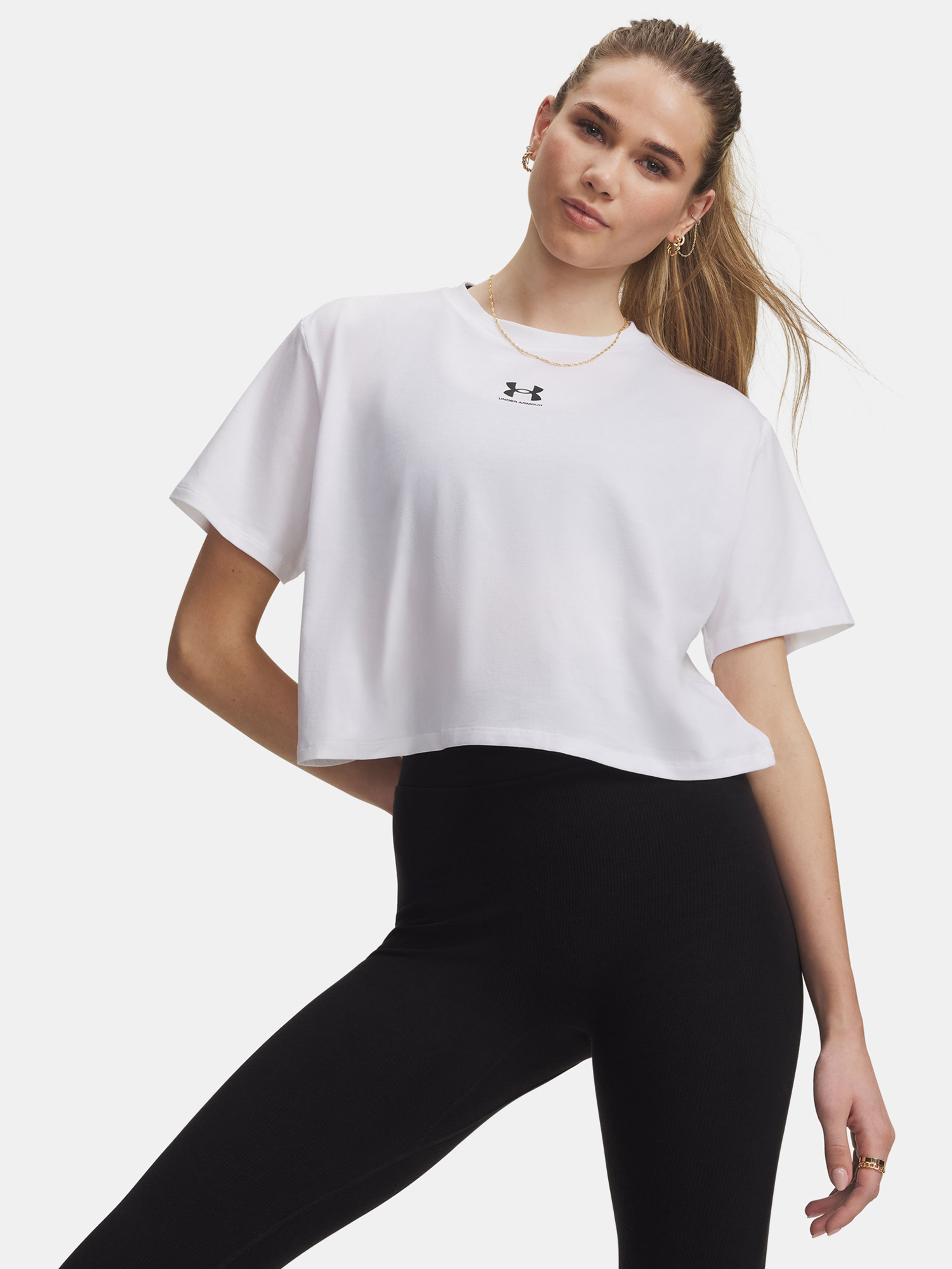 Moteriški marškinėliai Under Armour UA Rival Boxy Tee Solid - 001