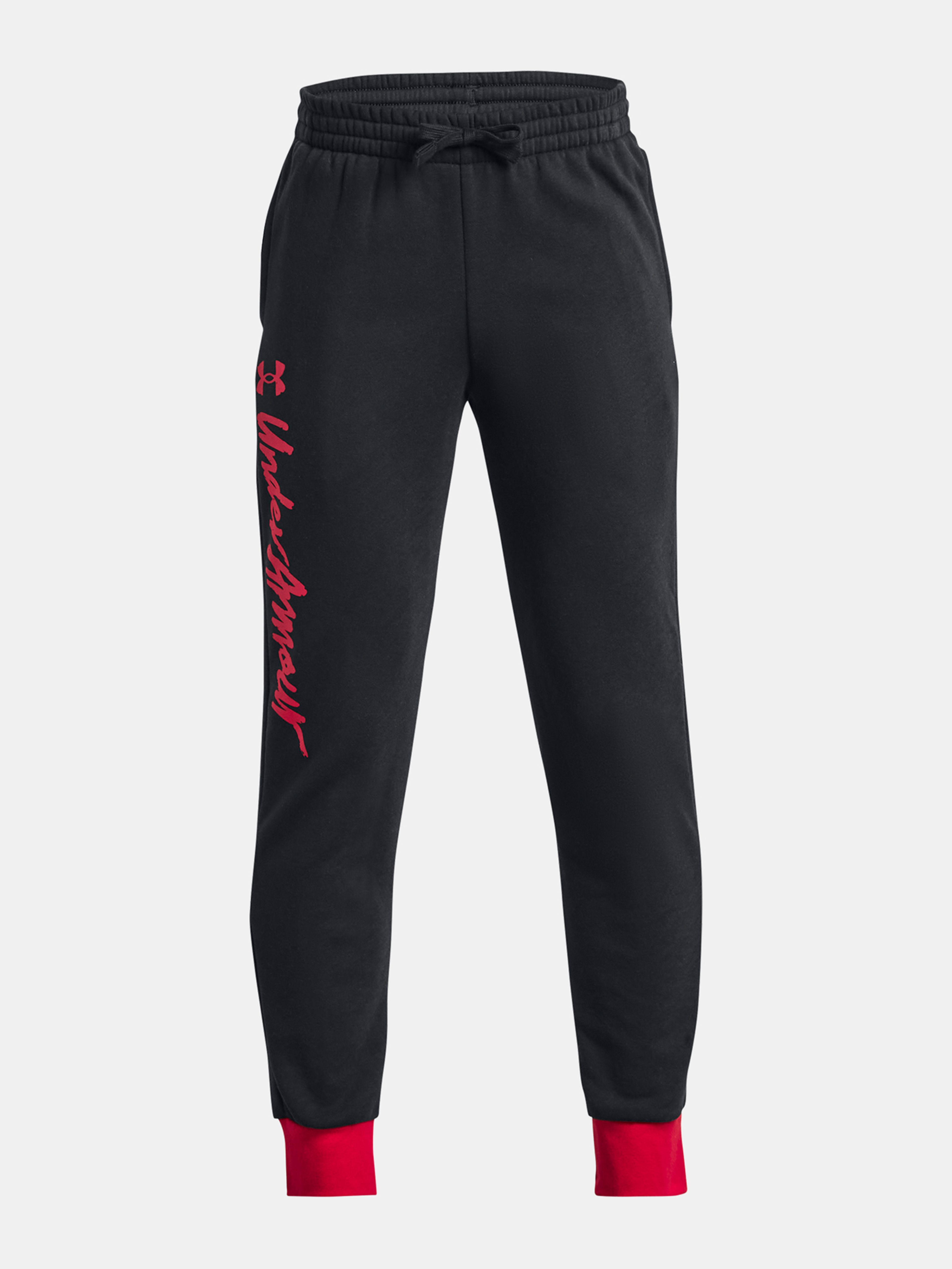 Deške spodnji del trenirke Under Armour UA Rival Fleece Script Jgrs-BLK