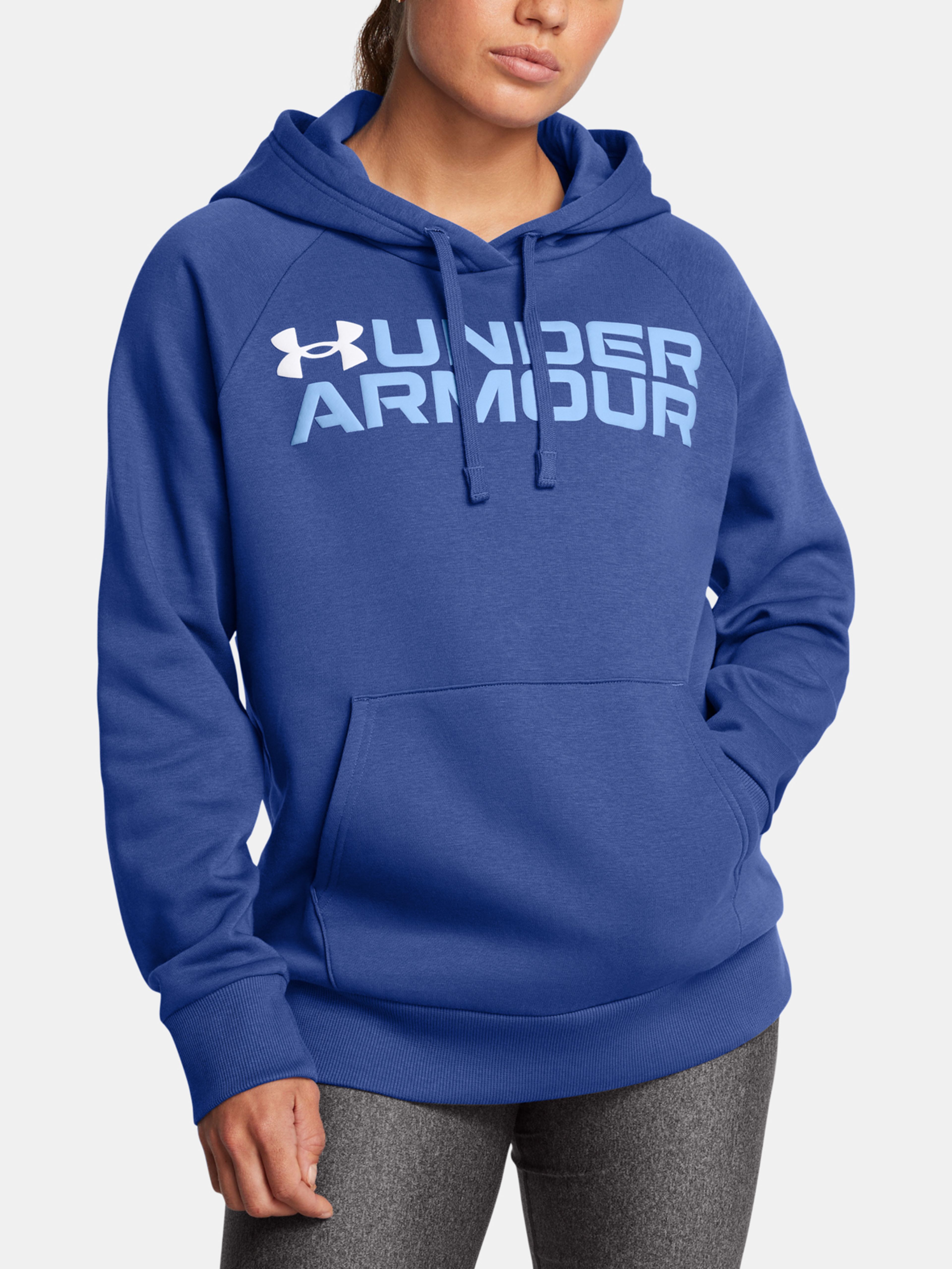 Ženski pulover  Under Armour Rival Fleece Wordmark Hoodie-BLU