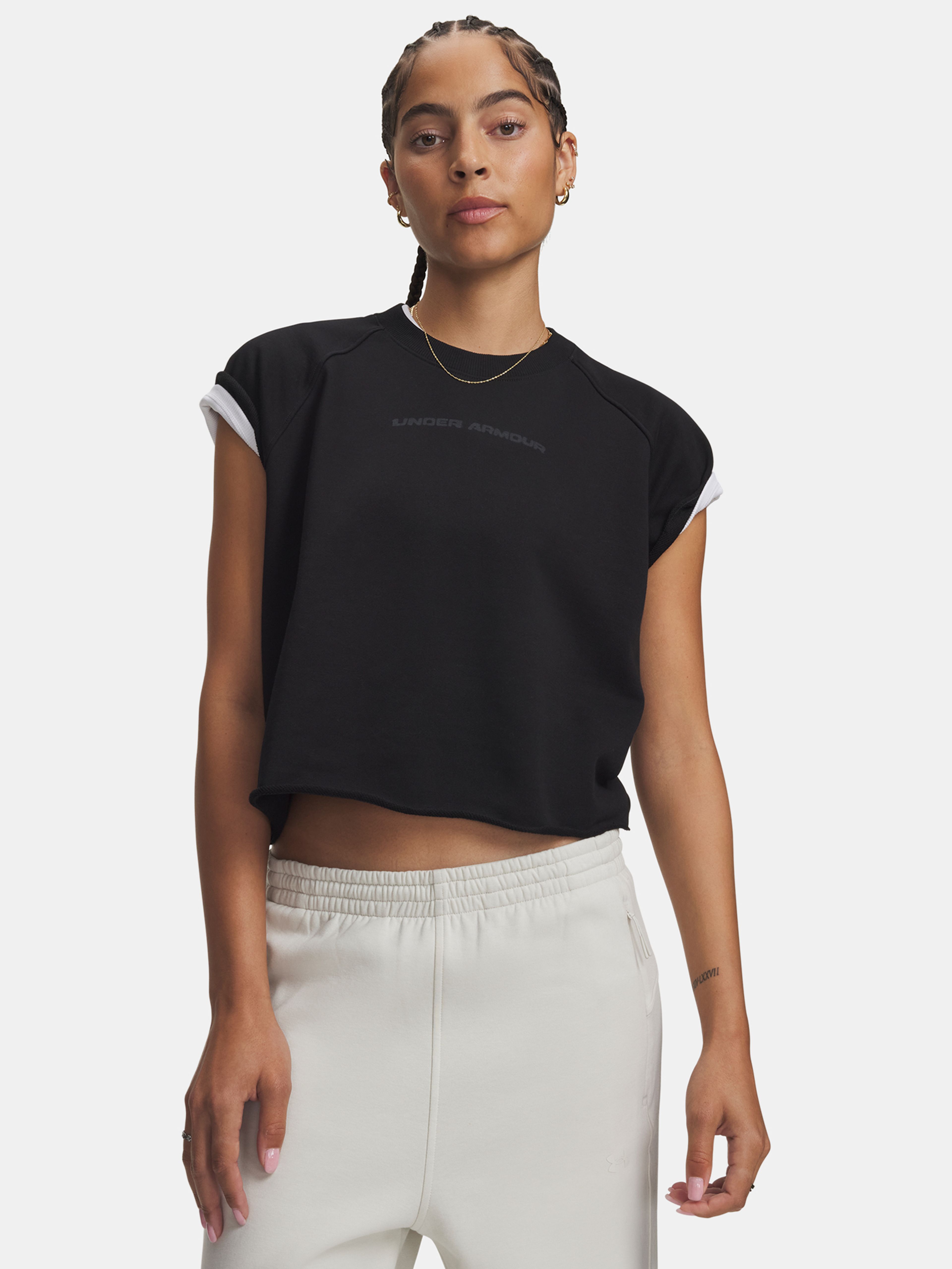 Moteriški marškinėliai Under Armour Icon WM Cut Off SS - 001