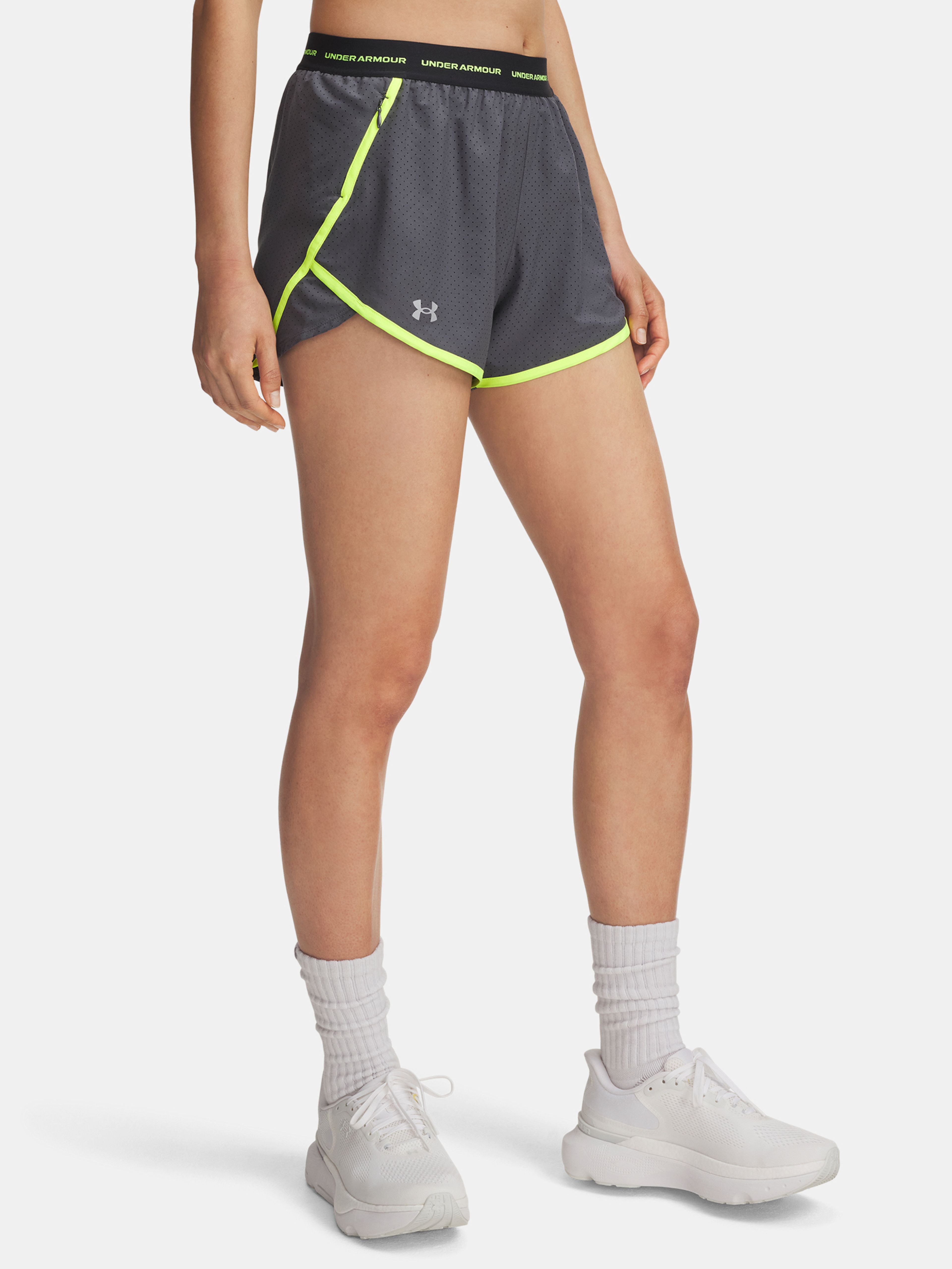 Moteriški šortai Under Armour UA Fly By 3'' Novelty Short-GRY
