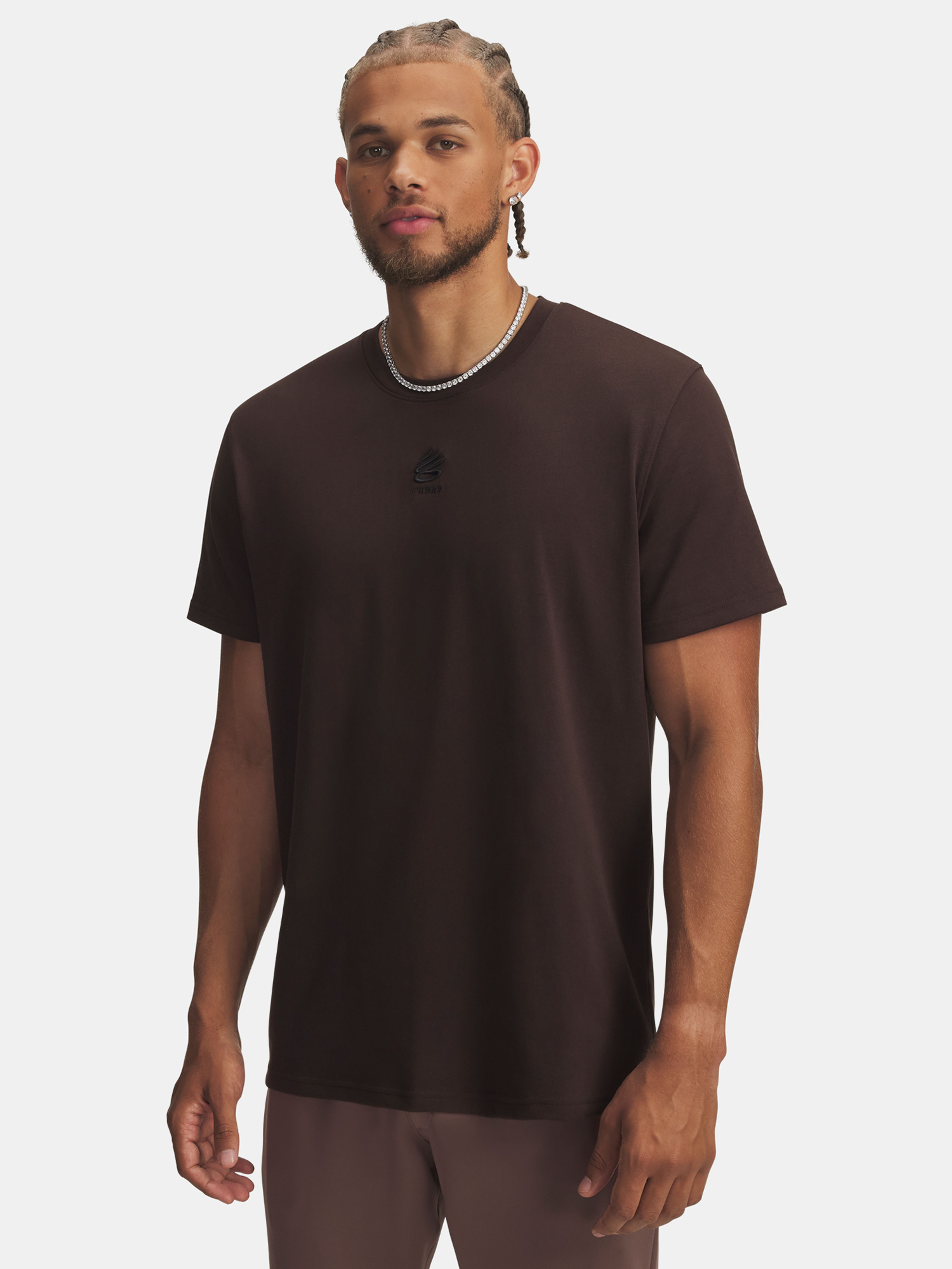 Férfi póló Under Armour Curry Hvyweight Logo Tee-BRN