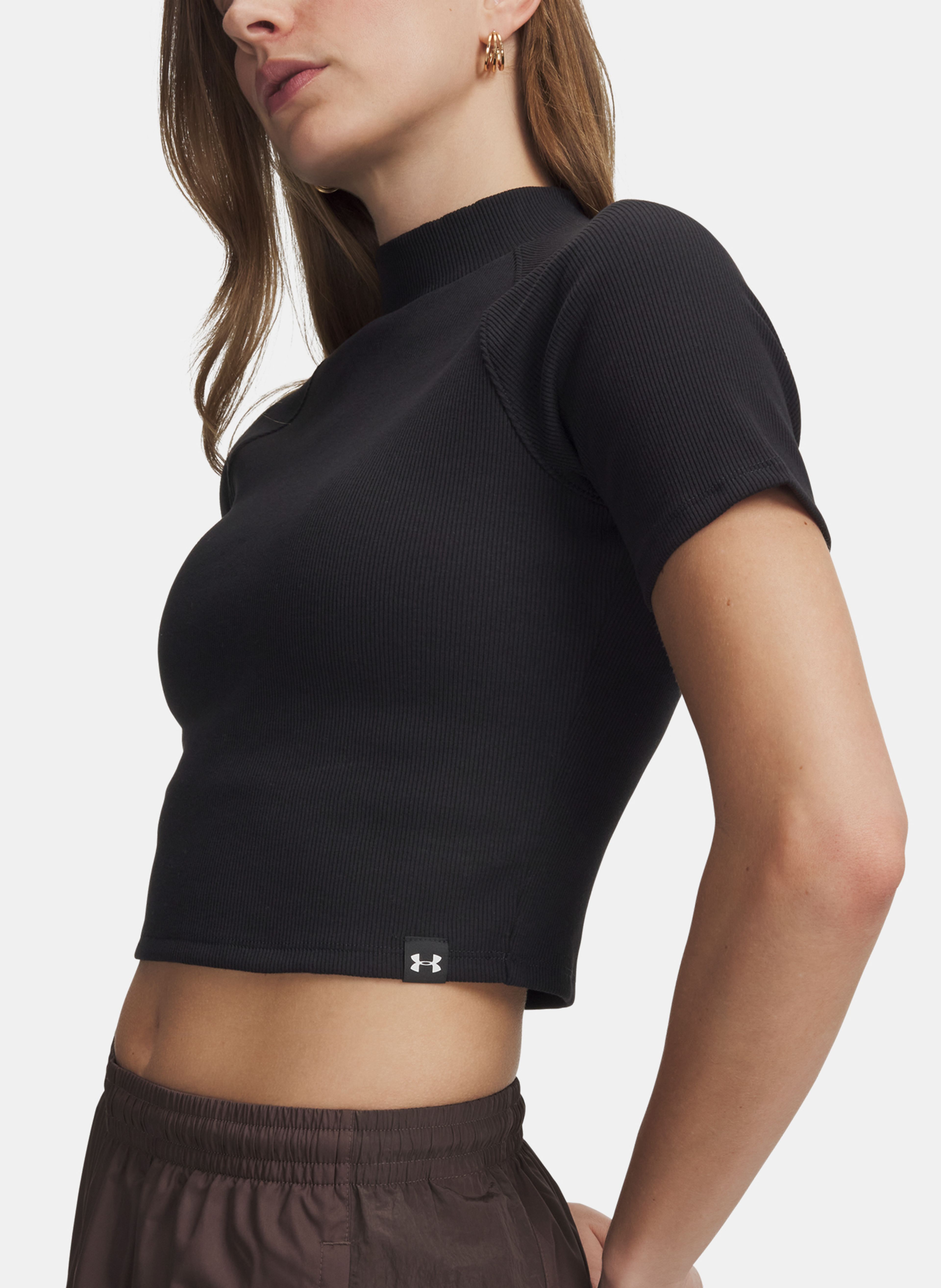 Moteriški marškinėliai Under Armour UA RIVAL RIB MOCK SS TEE - 003