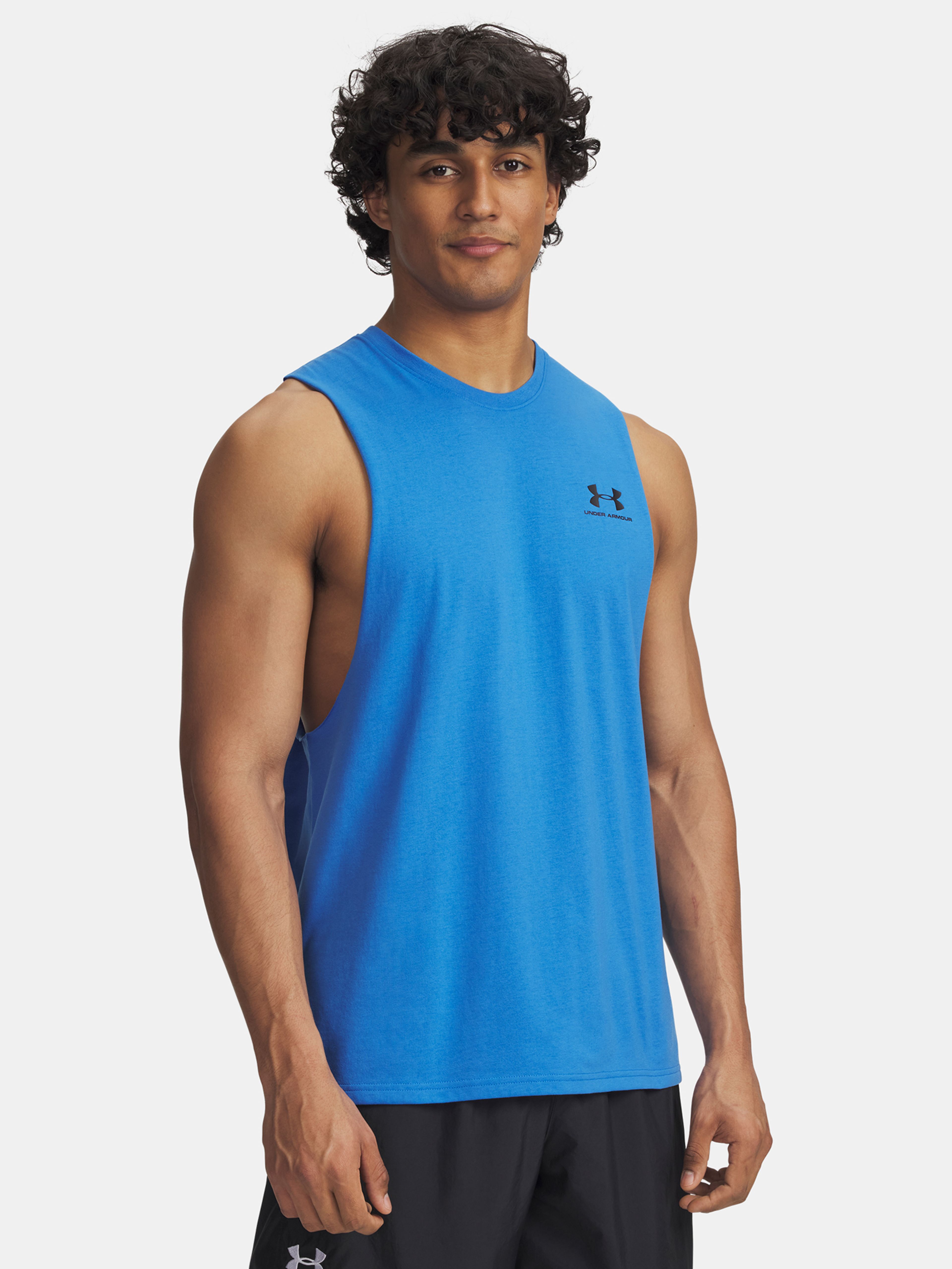 Férfi atlétatrikó Under Armour UA LEFT CHEST CUT OFF TANK-BLU