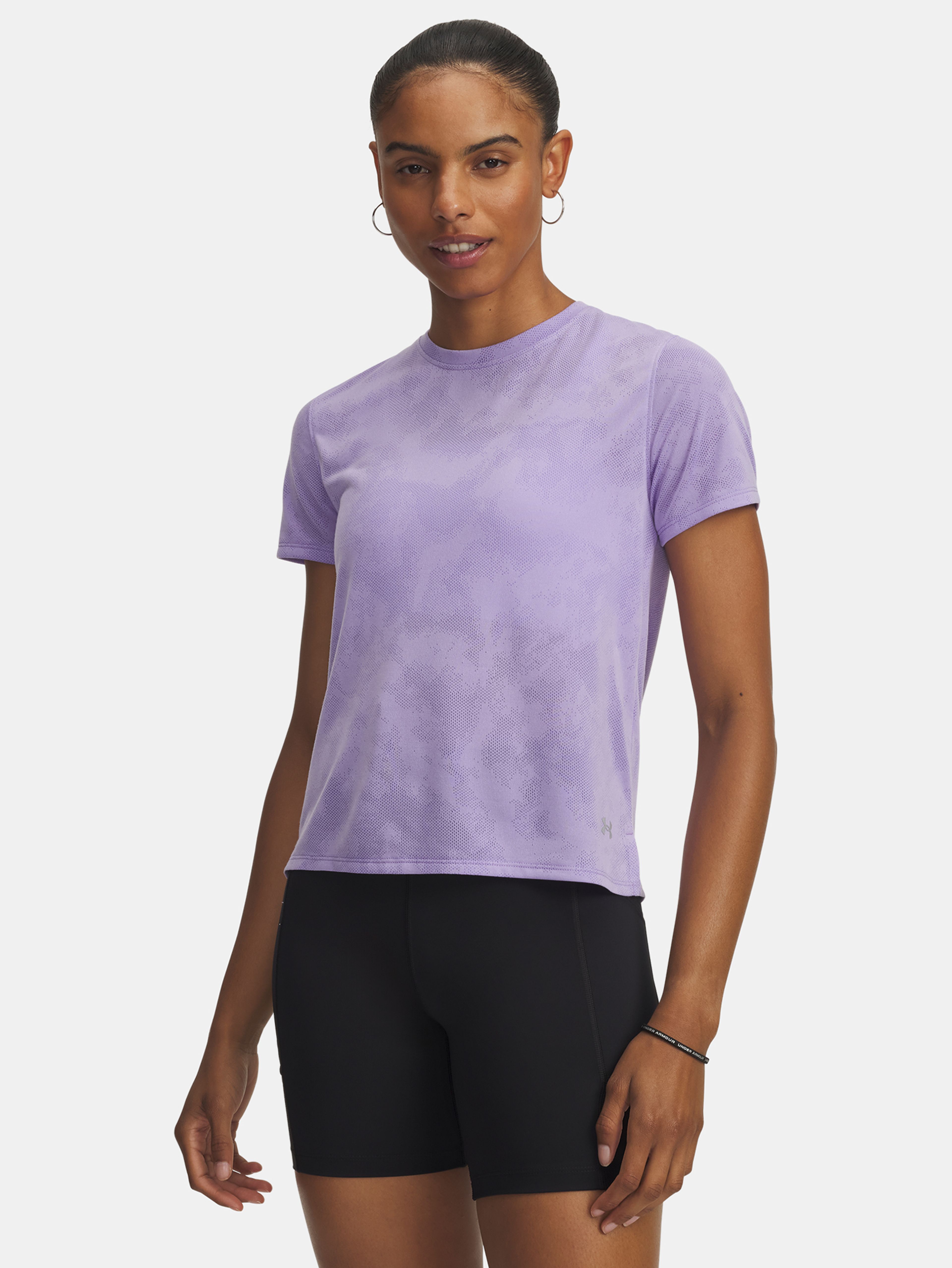 Moteriški marškinėliai Under Armour UA Launch Jacquard SS-PPL