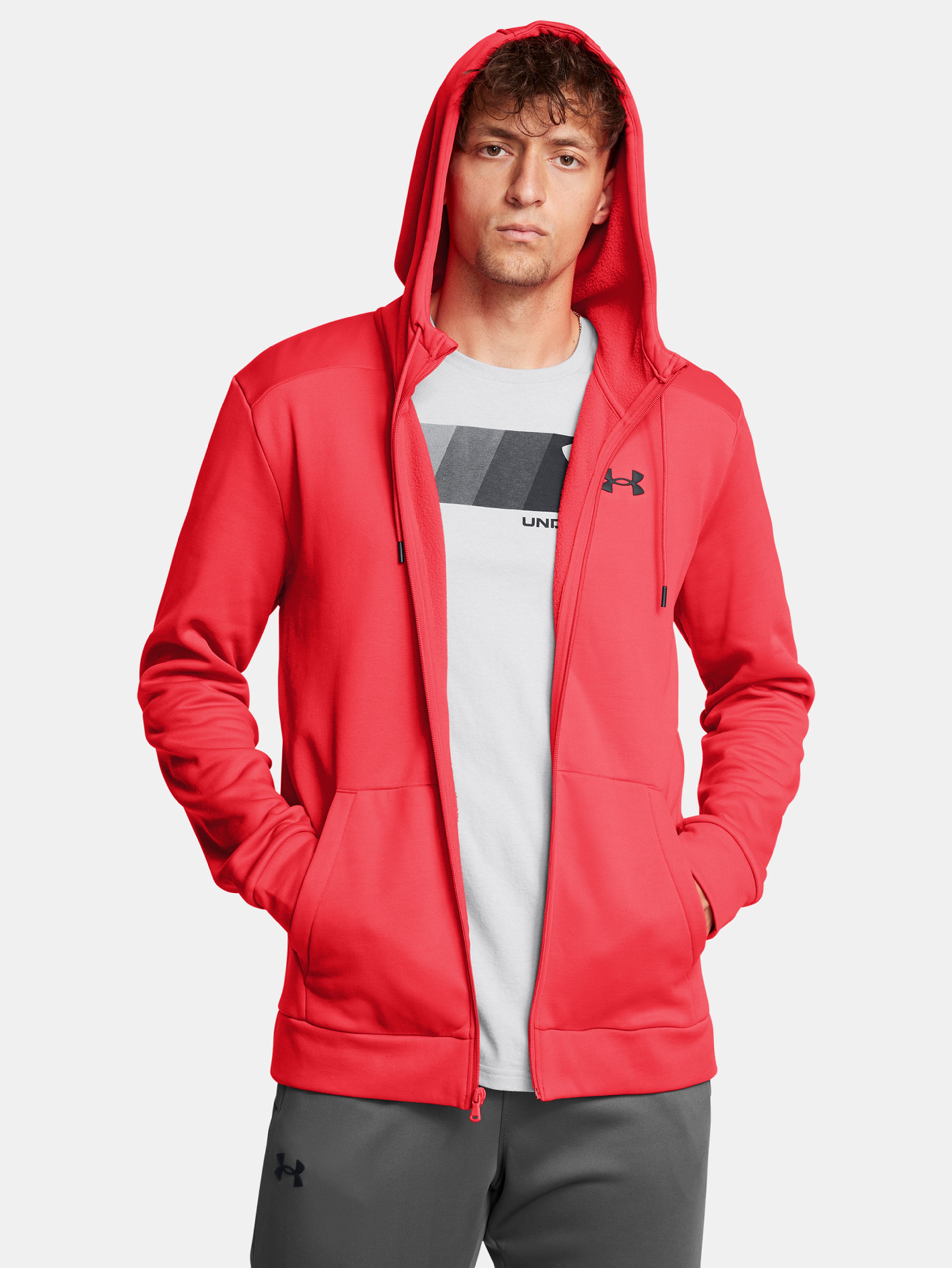Férfi felső Under Armour UA Armour Fleece FZ Hoodie-RED