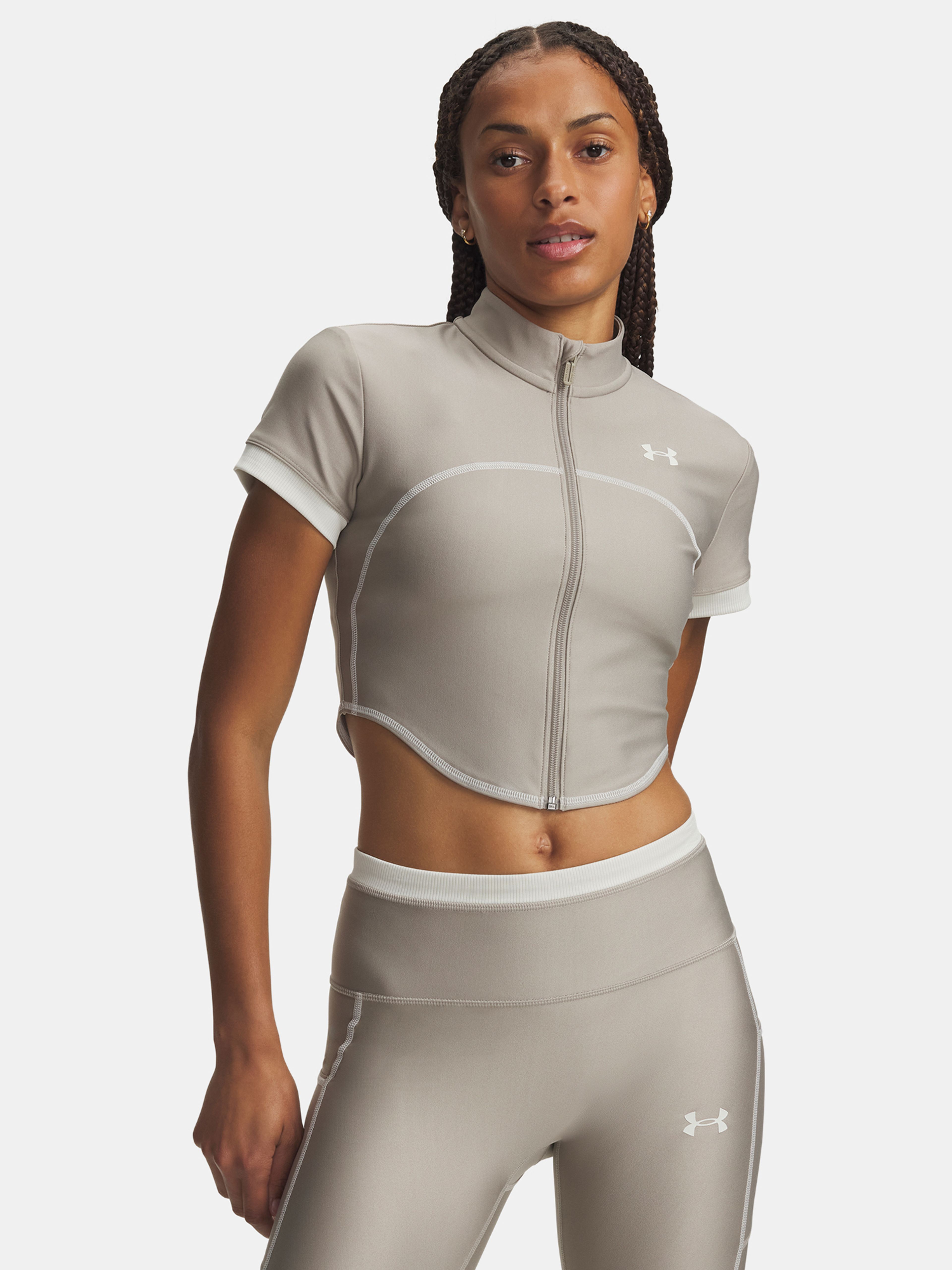 Ženska majica Under Armour UA HeatGear Novelty SS FZ - 001
