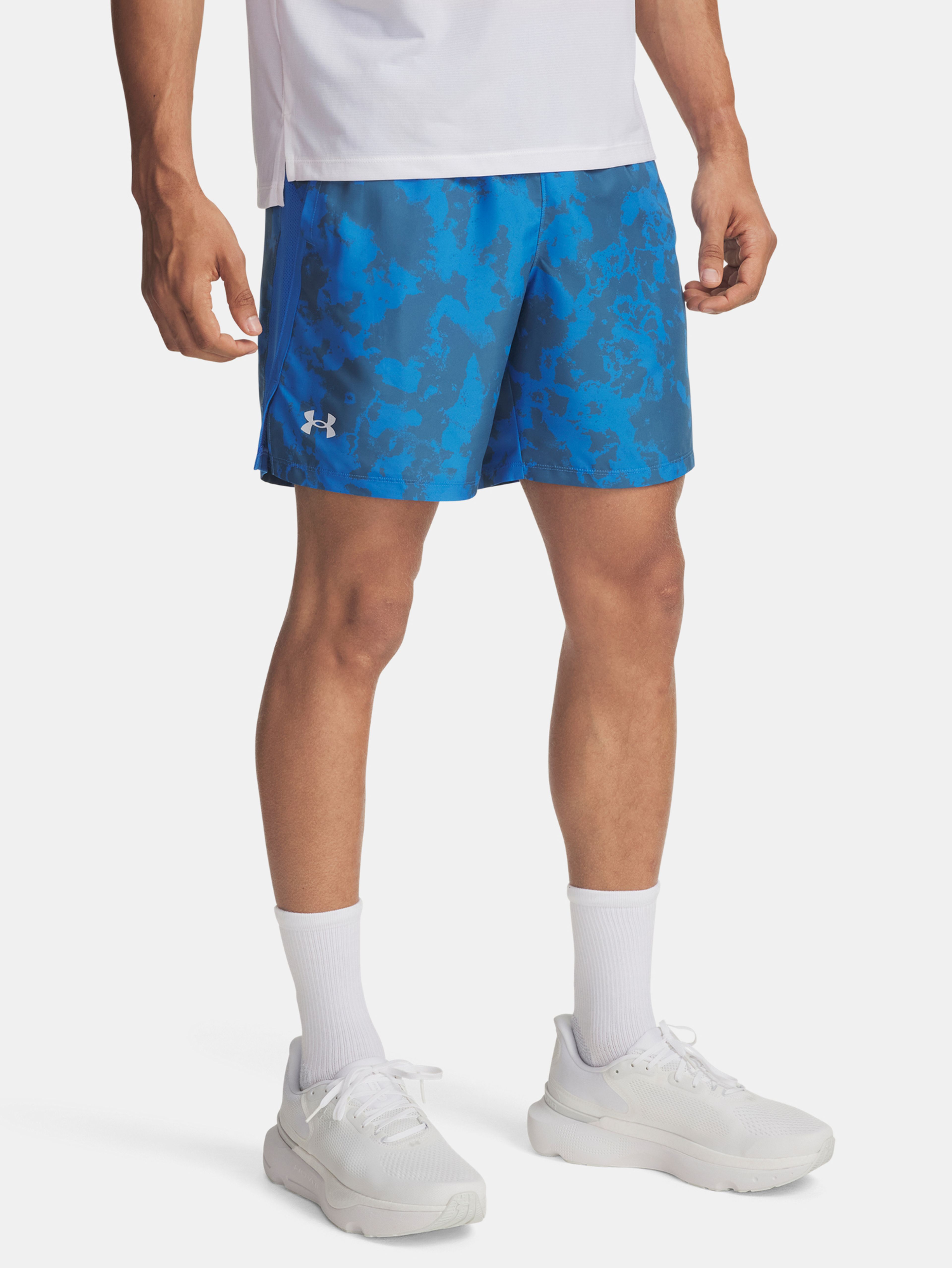 Pánske kraťasy Under Armour UA LAUNCH 7'' PRINT SHORTS-BLU