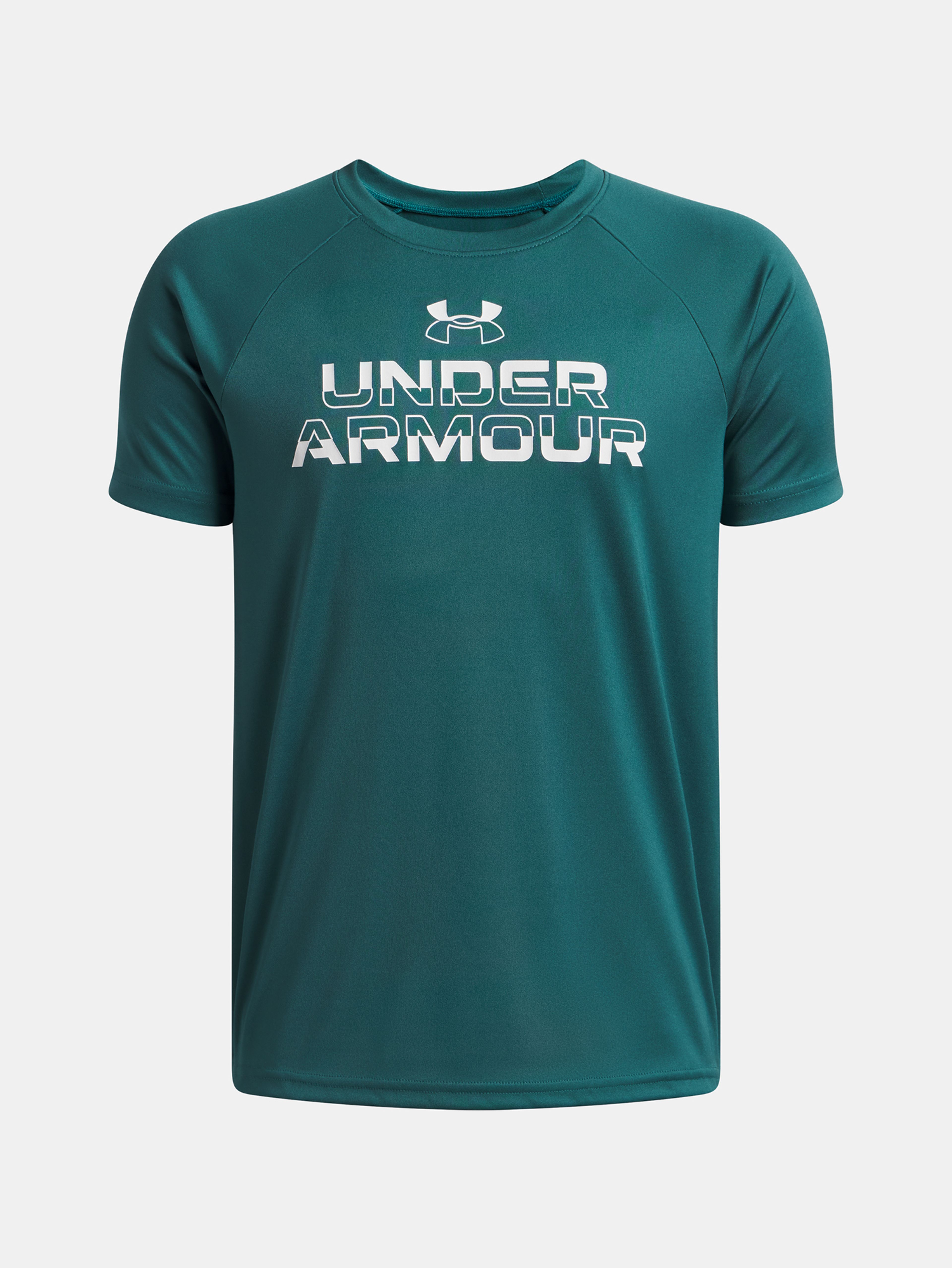 Deška majica Under Armour UA Tech Split Wordmark SS-GRN