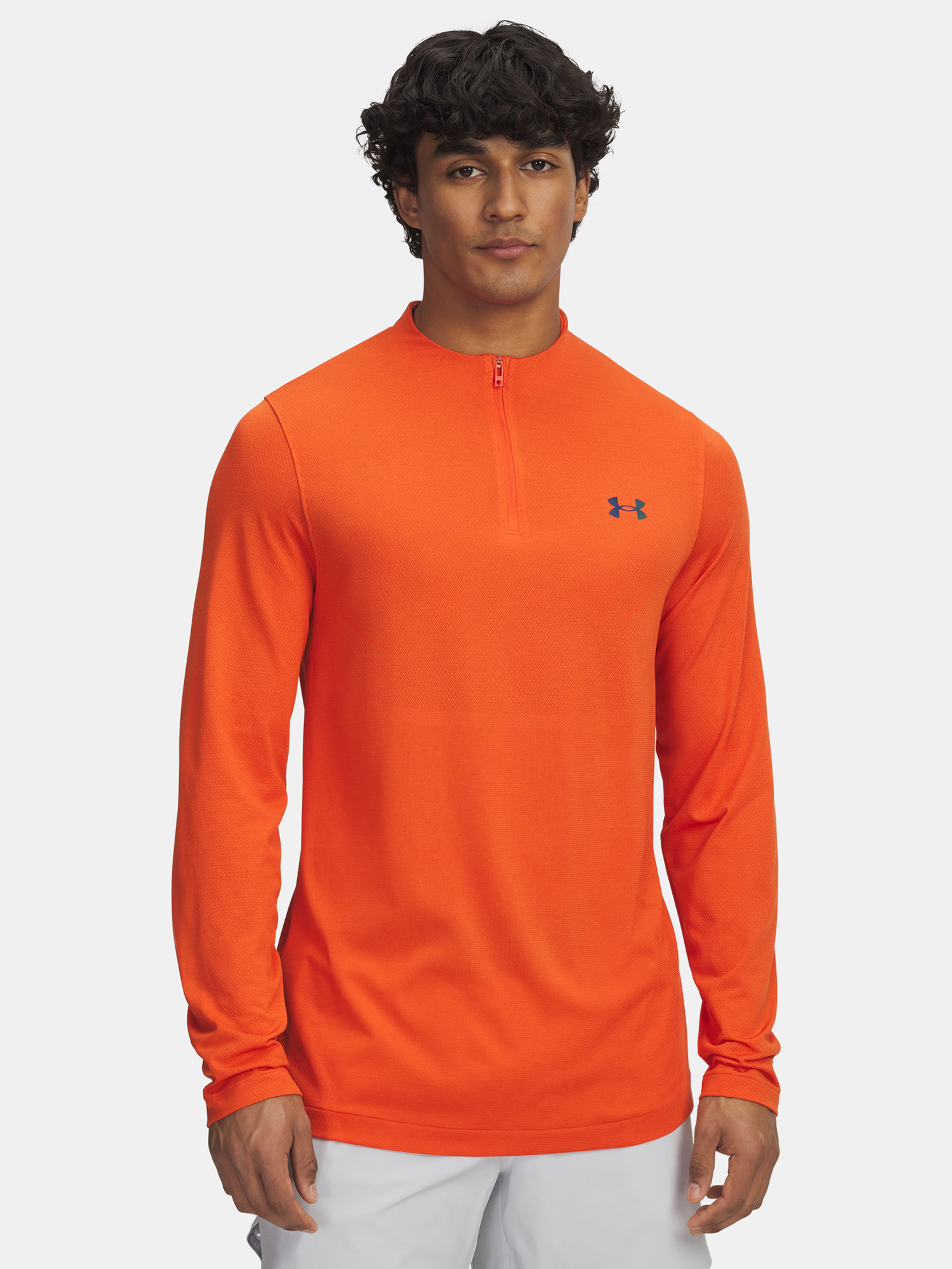 Pánské tričko Under Armour Vanish Elite Seamless 1/4 Zp-ORG