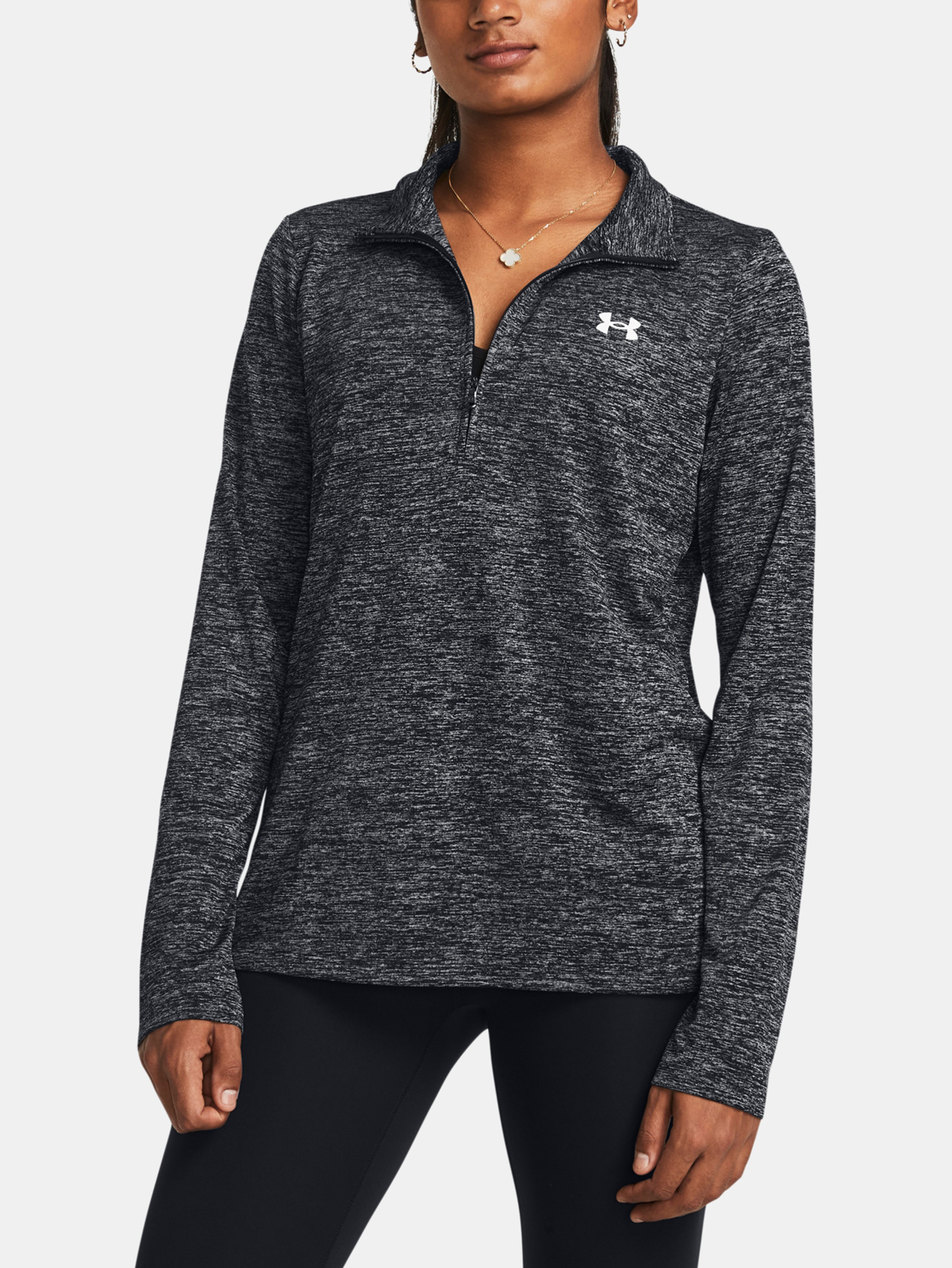 Női felső Under Armour Tech 1/2 Zip- Twist-BLK