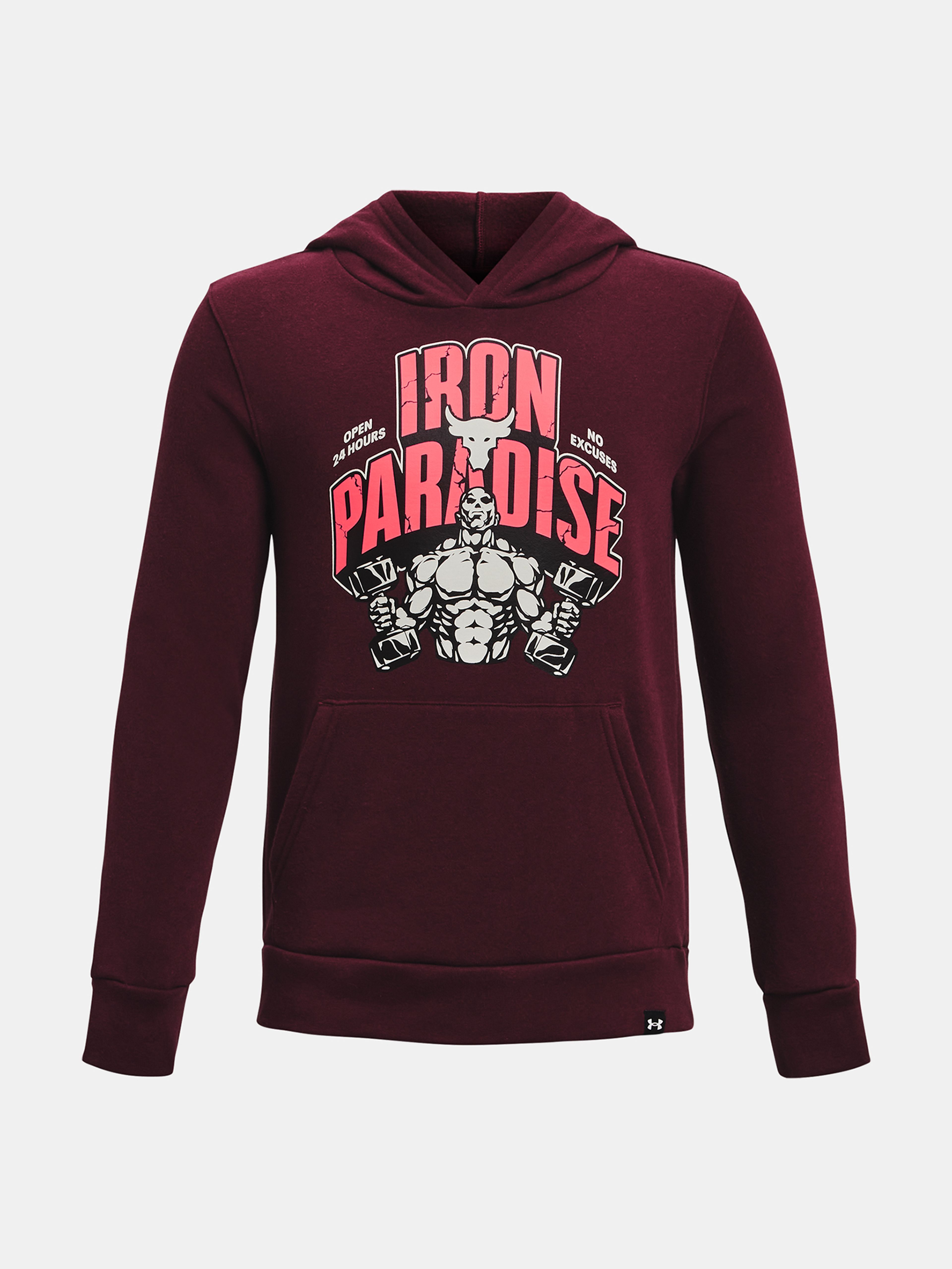 Deški pulover Under Armour UA Pjt Rck Hm Gym Rvl Hdy-MRN