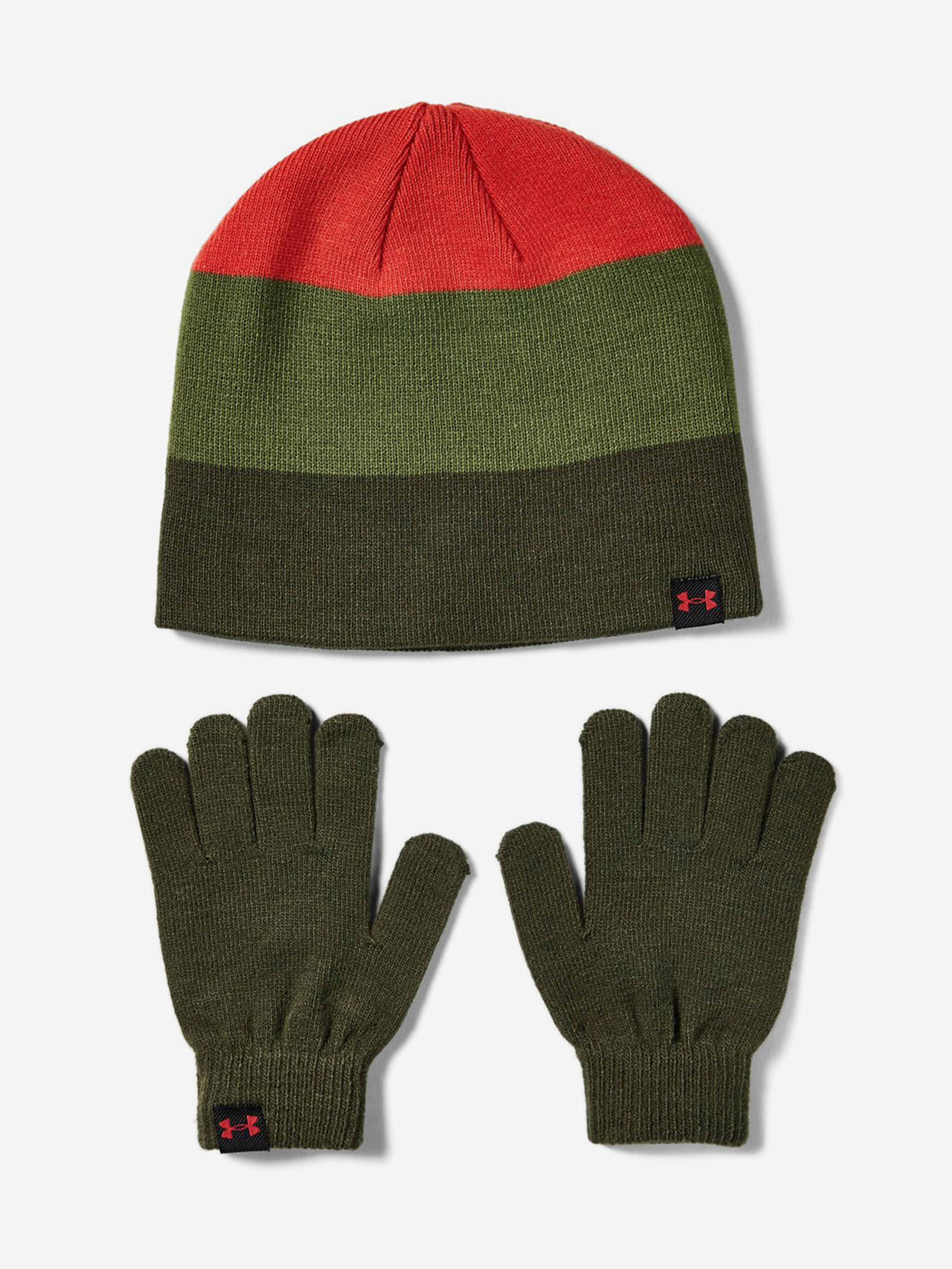 Deška kapa Under Armour Boys Beanie Glove Combo-GRN