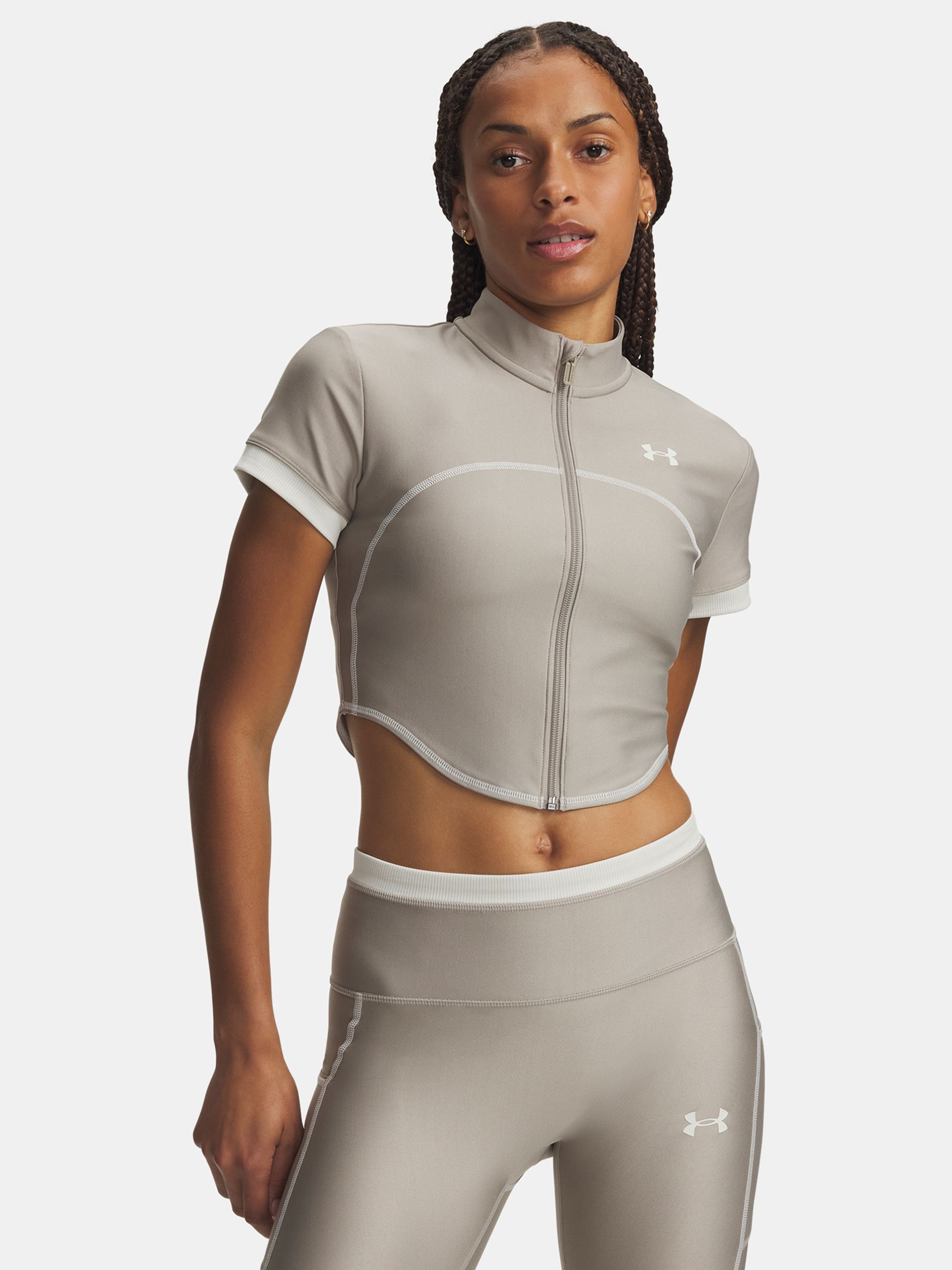 Ženska majica Under Armour UA HeatGear Novelty SS FZ - 001
