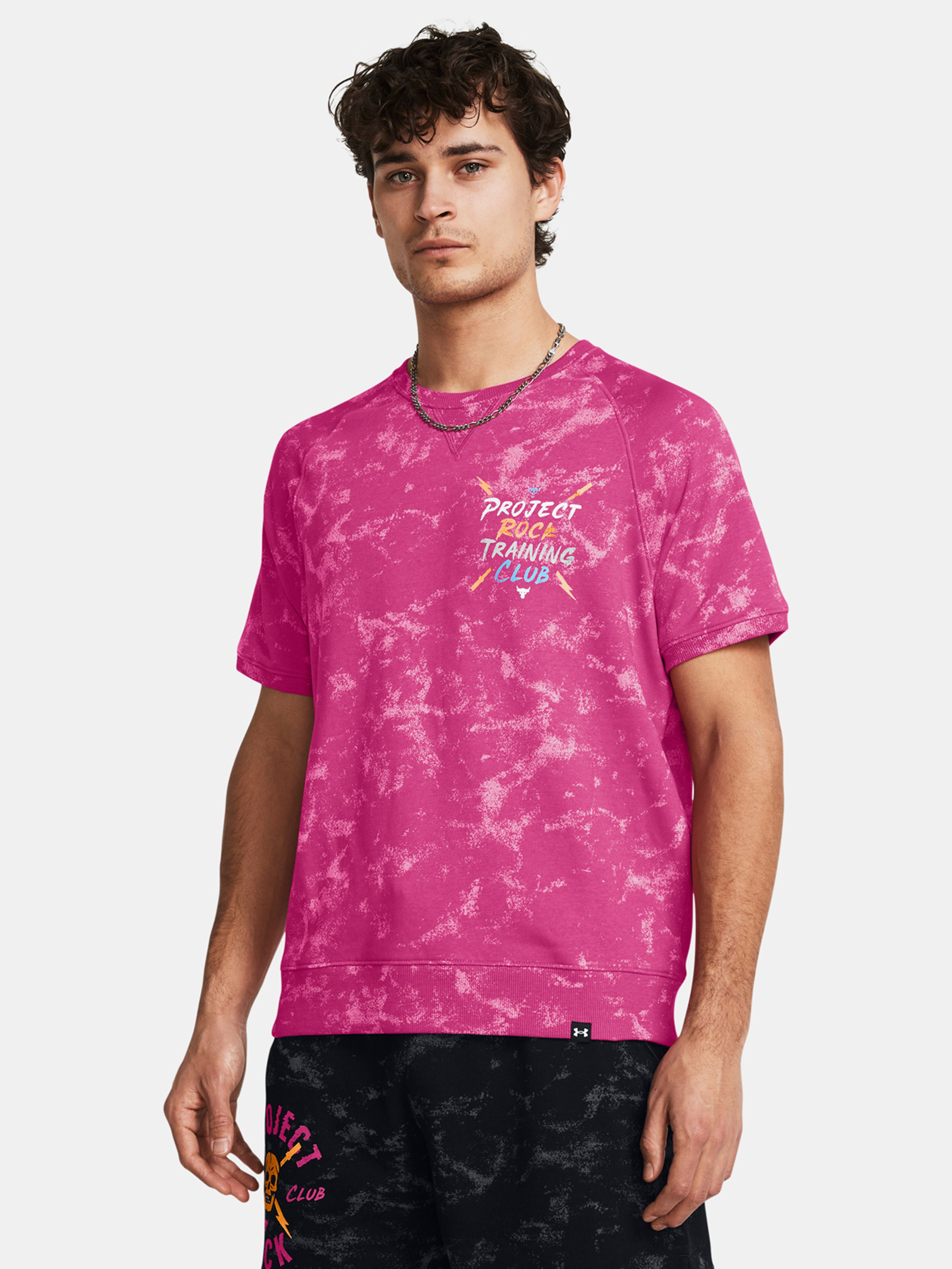 Férfi póló Under Armour Pjt Rck Q2 Terry AOP Crew