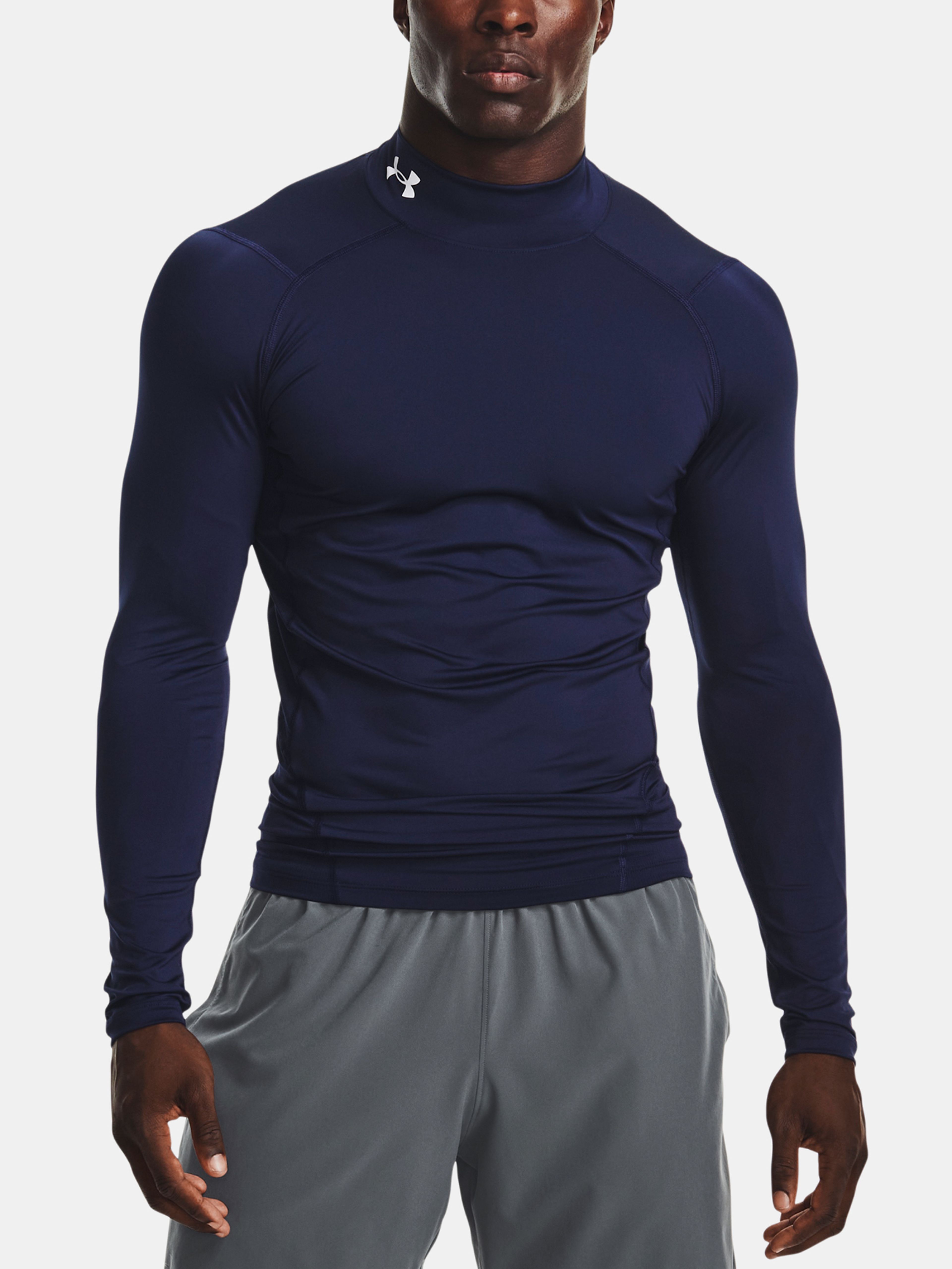 Pánské tričko Under Armour UA HG Armour Comp Mock LS-BLU