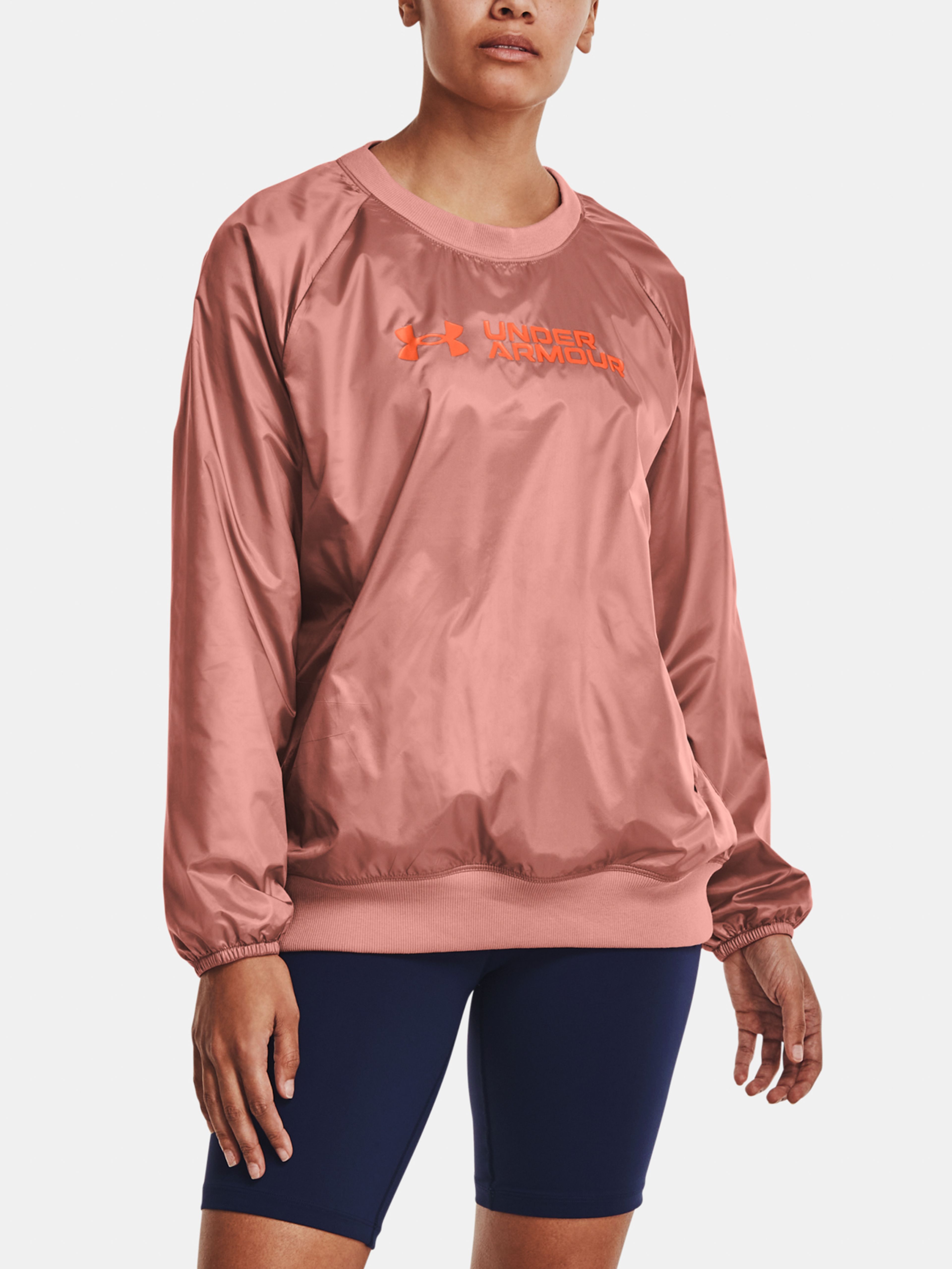 Dámska mikina Under Armour Recover Storm Woven Shine Crew
