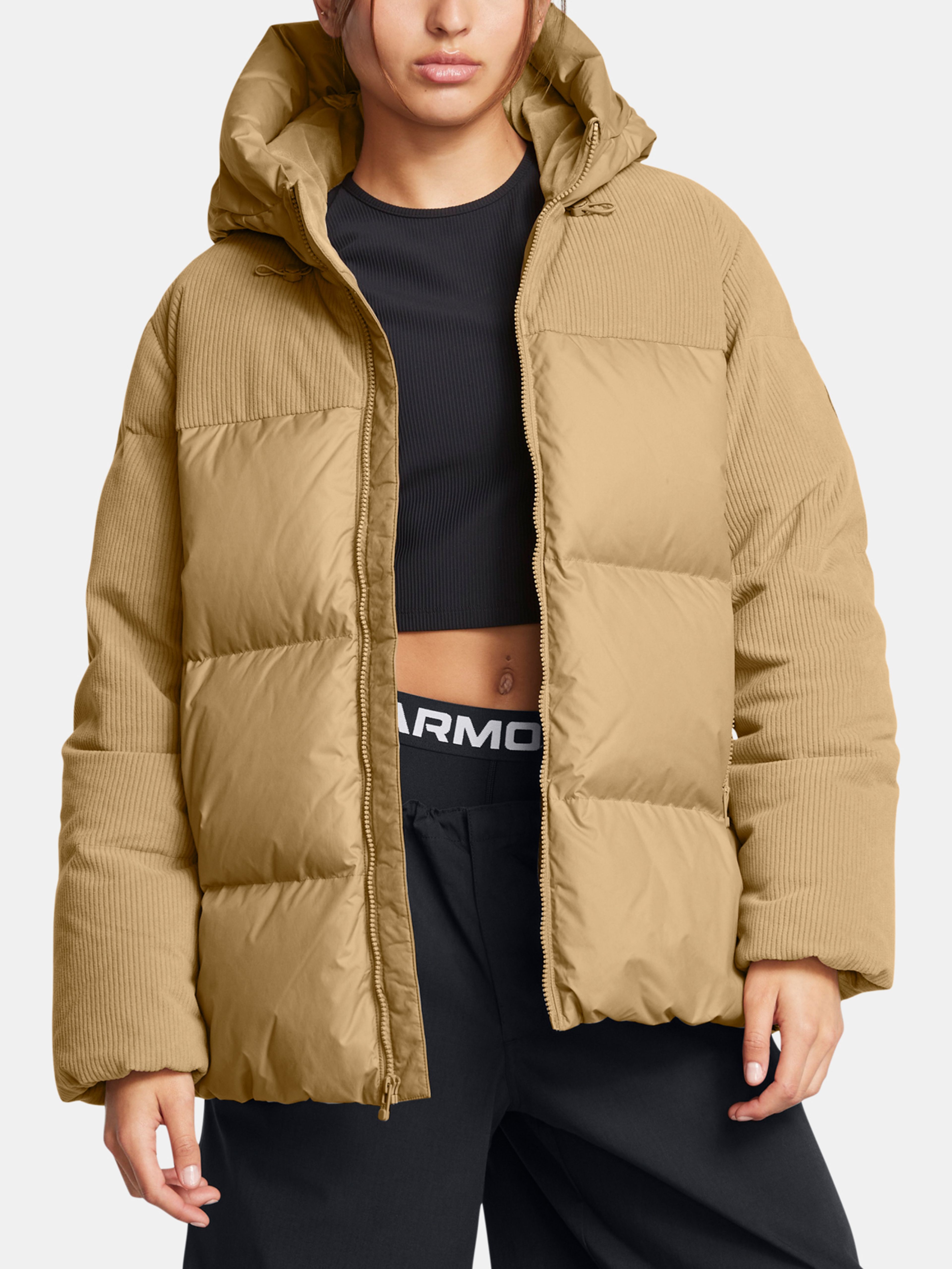 Naiste jope Under Armour LIMITLESS DOWN OS PUFF CORD-BRN