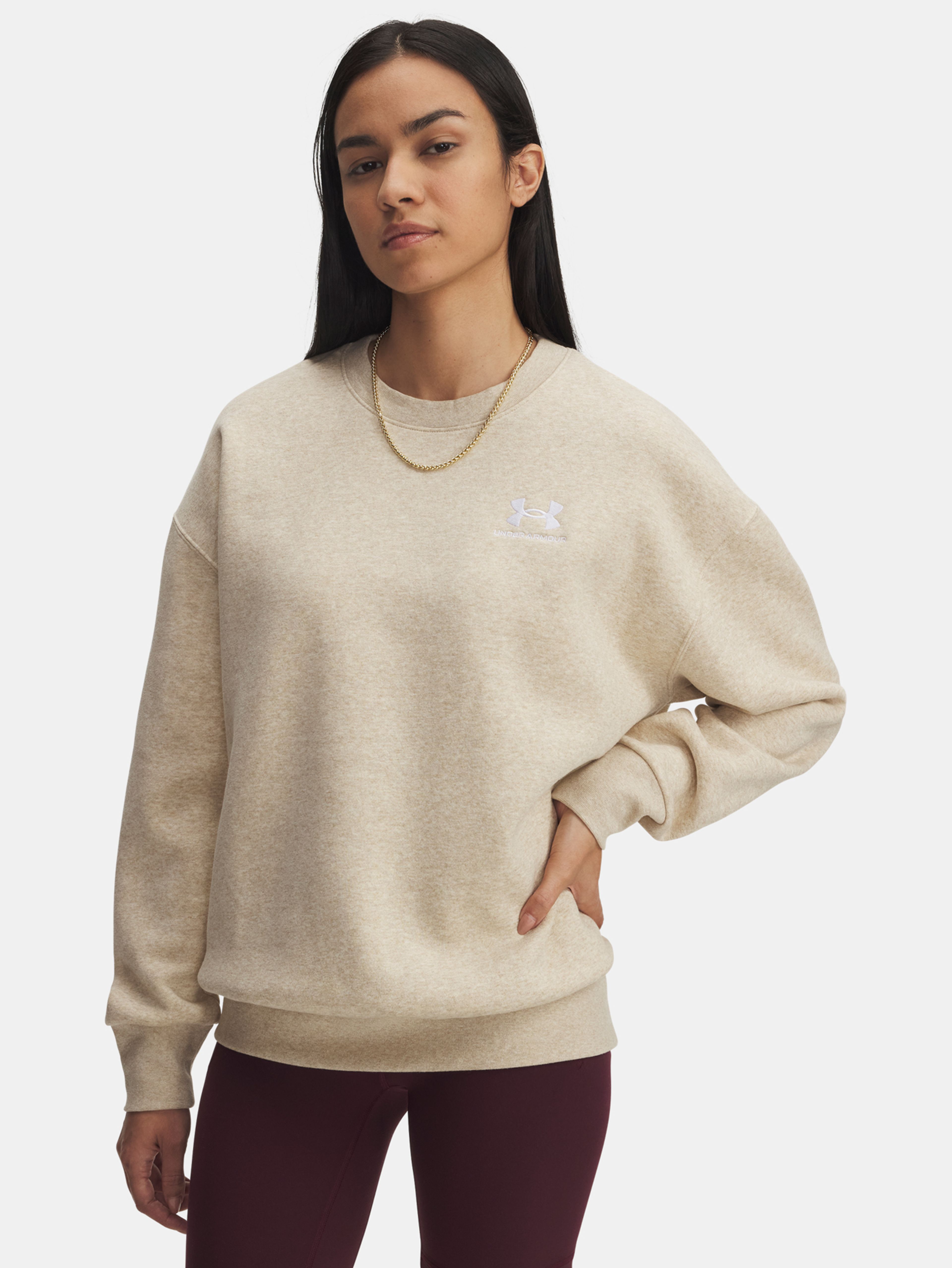 Moteriškas bliuzonas Under Armour UA Icon Fleece OS Crew-BRN
