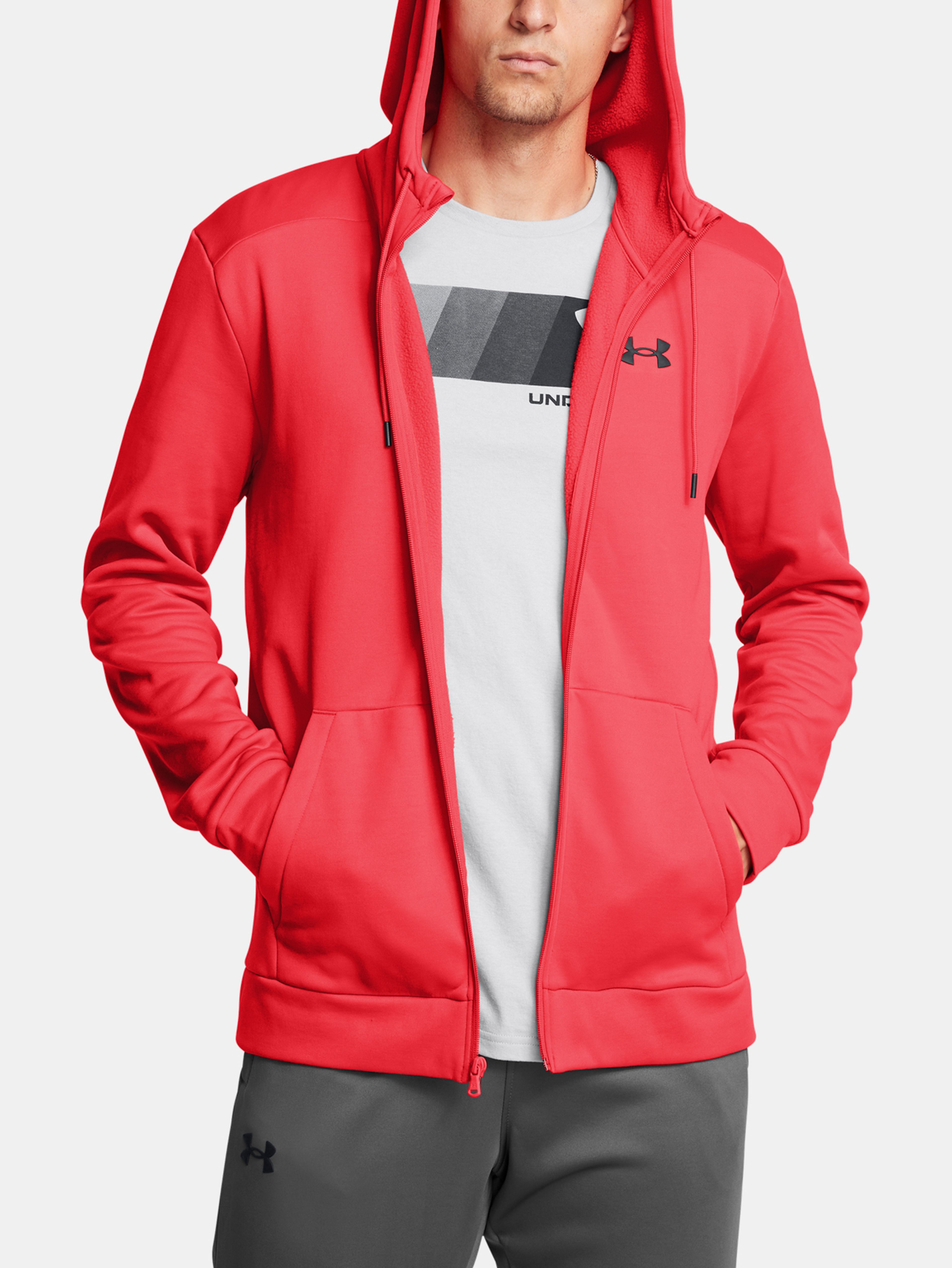 Férfi felső Under Armour UA Armour Fleece FZ Hoodie-RED