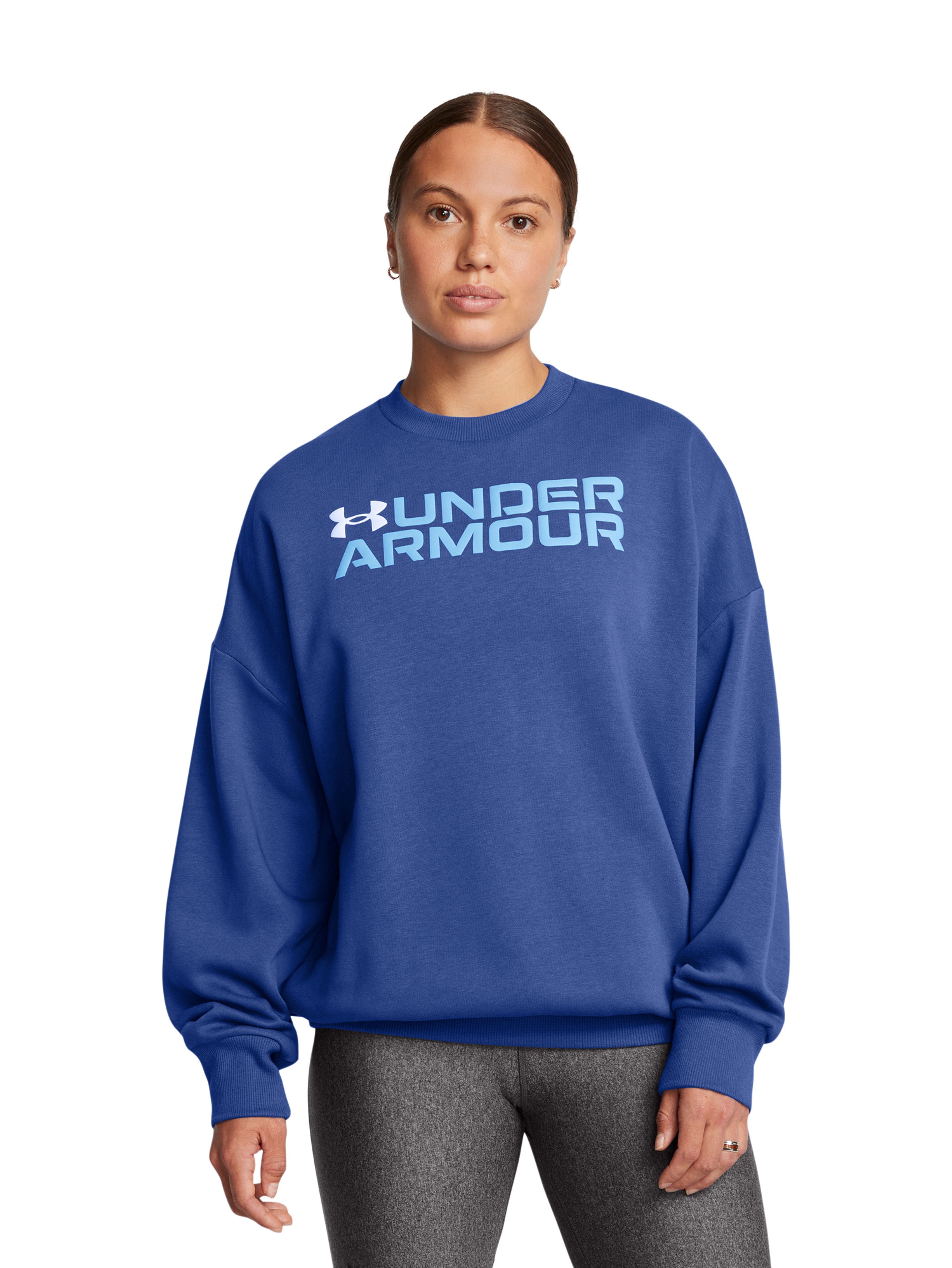 Női felső Under Armour Rival Fleece WordmarkOS Crew-BLU