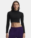 Dámské tričko Under Armour UA RIV RIB MOCK LS-Černá - 001