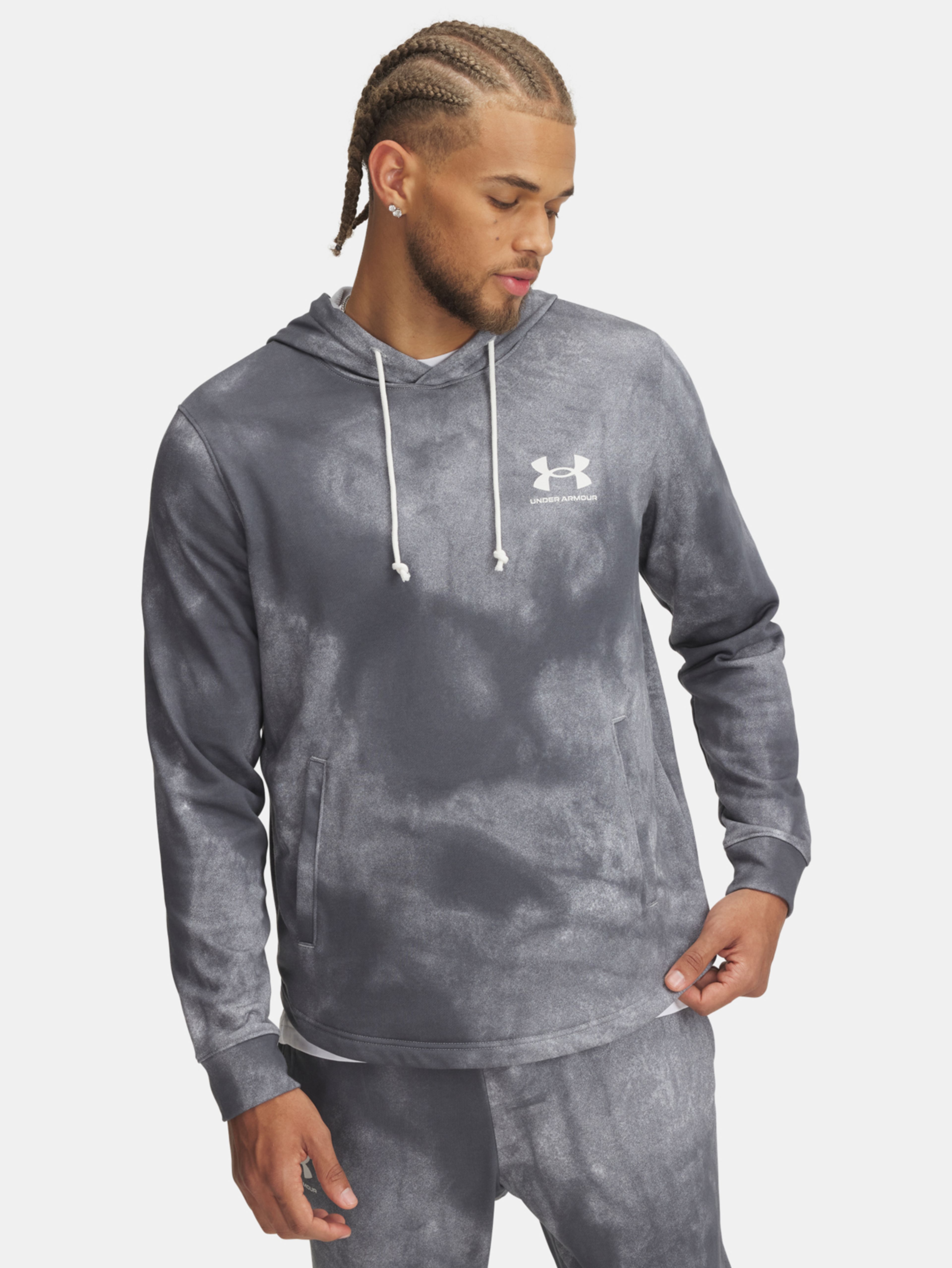 Férfi felső Under Armour UA Rival Terry AOP Hood Q1