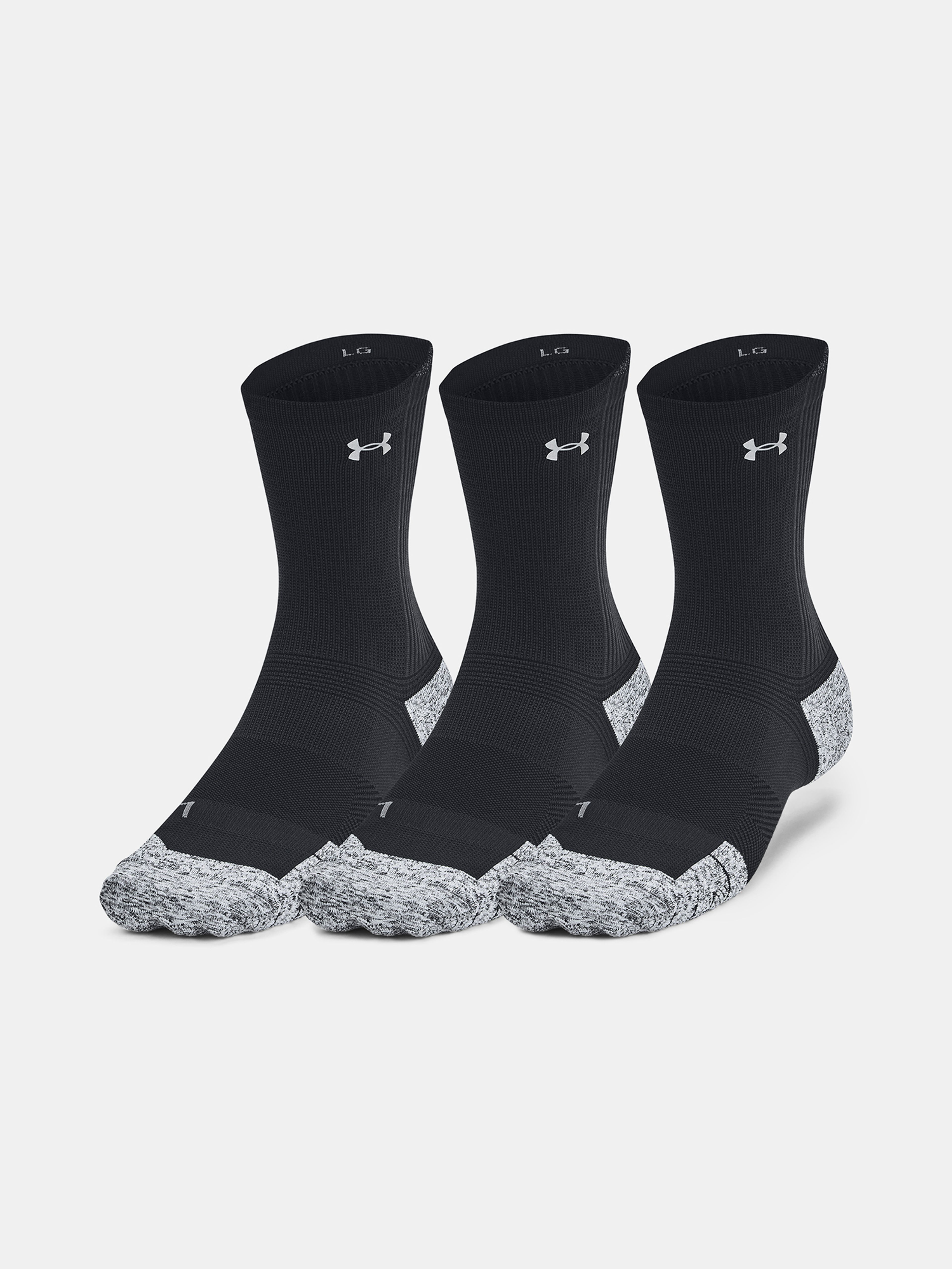 Unisex nogavice  Under Armour UA AD Run Cushion 3pk Crew-BLK