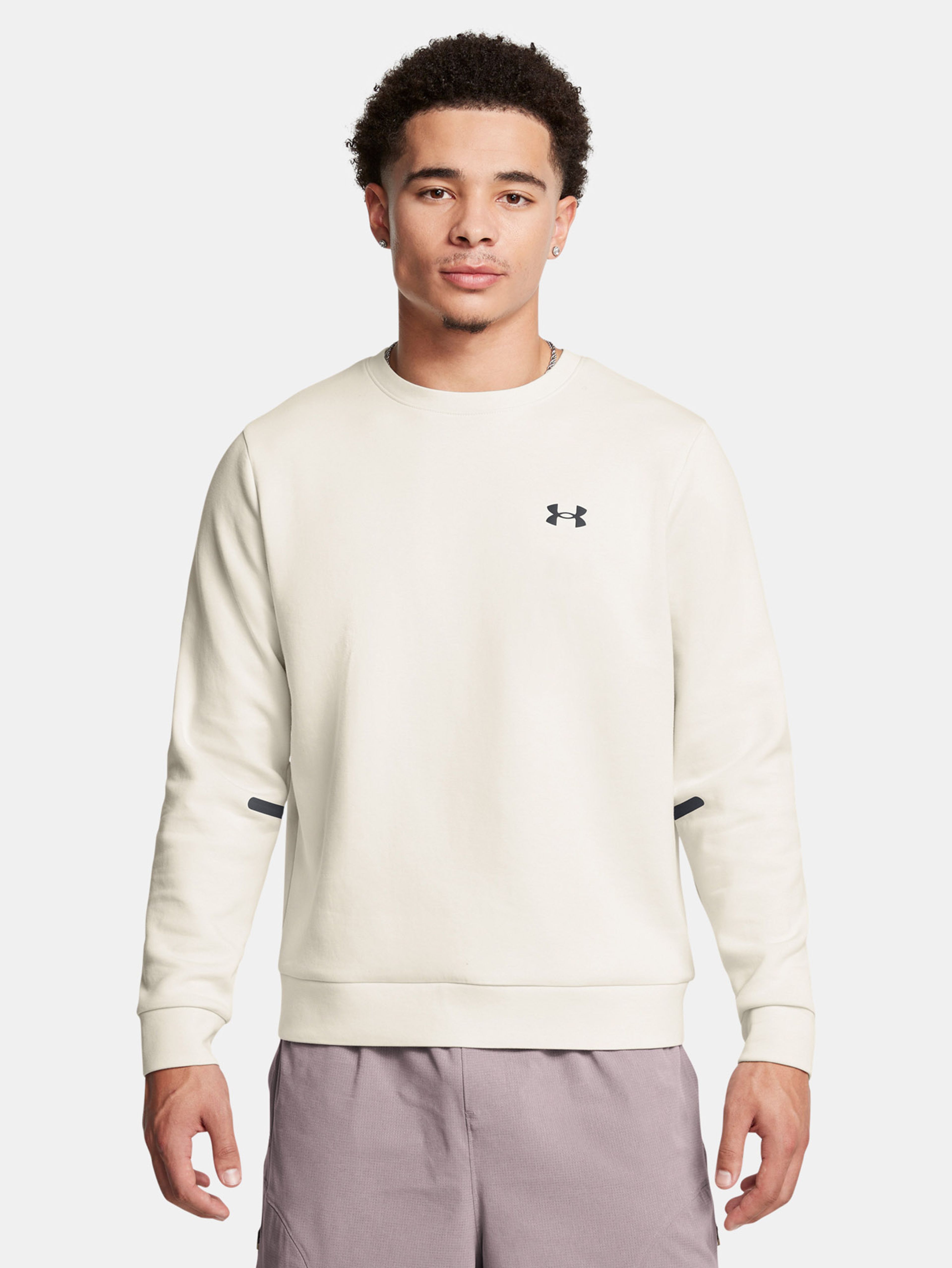 Moški pulover  Under Armour UA Unstoppable Flc Crew EU-WHT