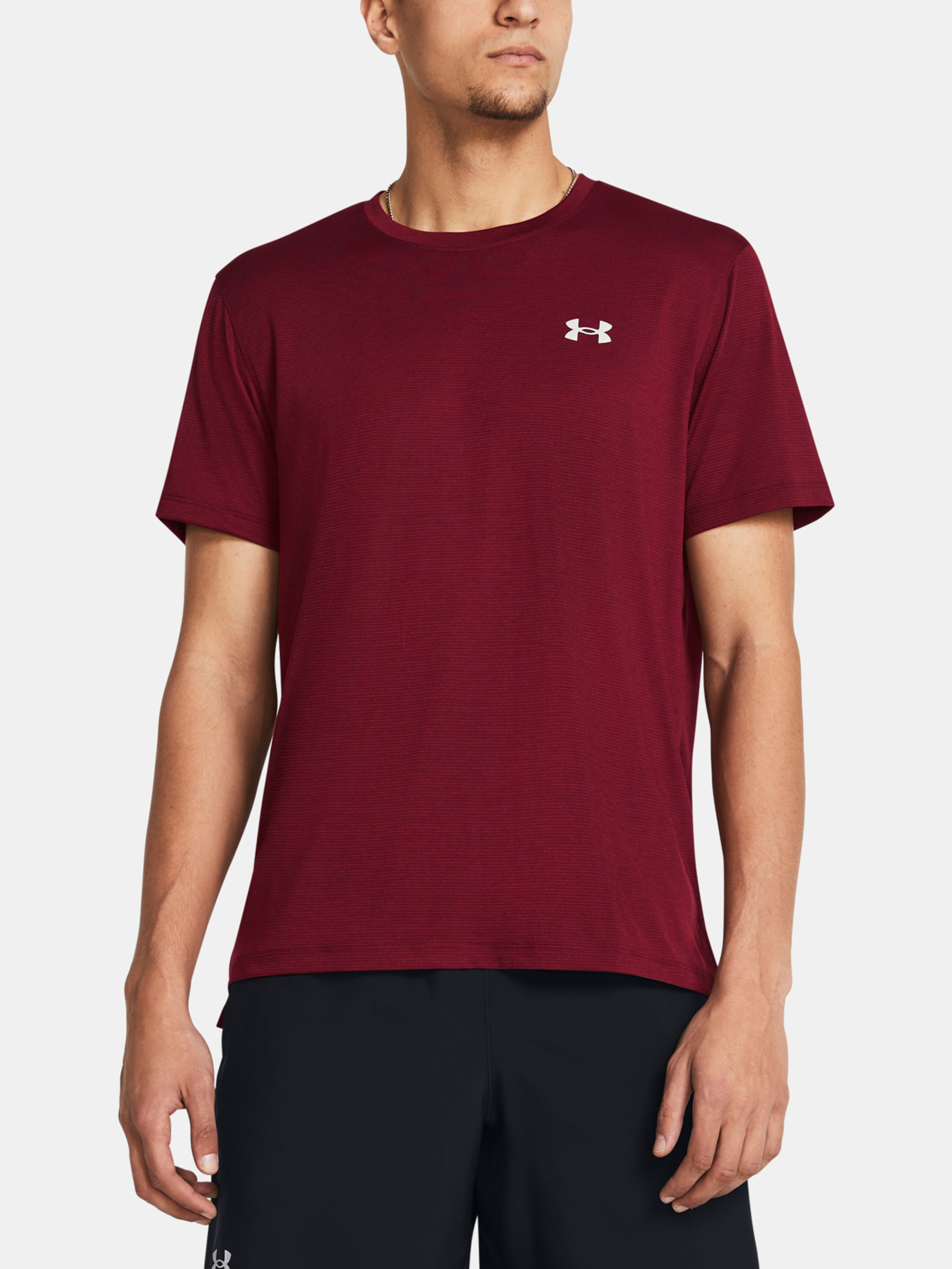 Pánske tričko Under Armour UA LAUNCH SHORTSLEEVE-RED