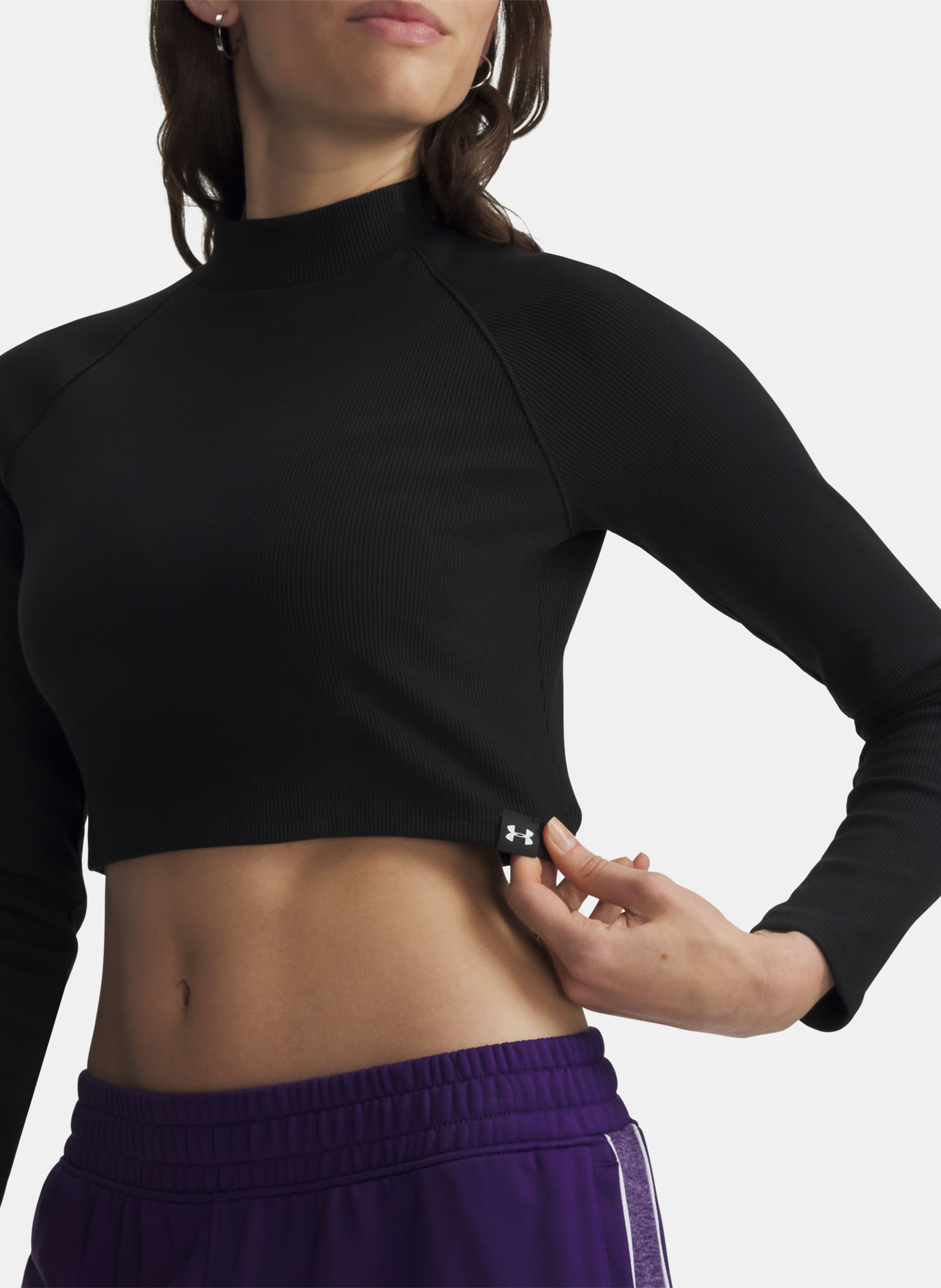 Dámské tričko Under Armour UA RIV RIB MOCK LS - 003