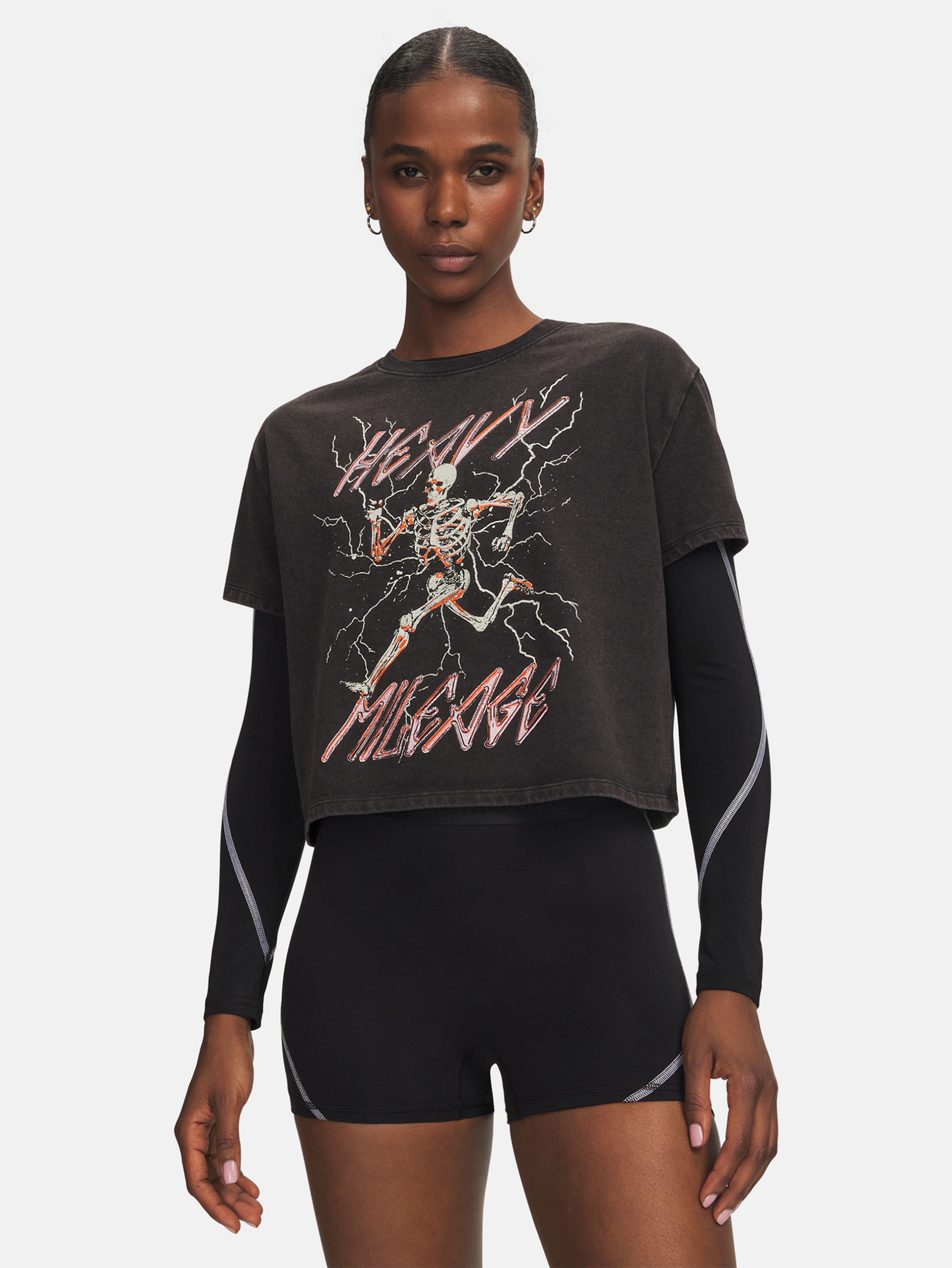 Sieviešu t-krekls Under Armour UA HB Run HW Wash Miles SS - 001
