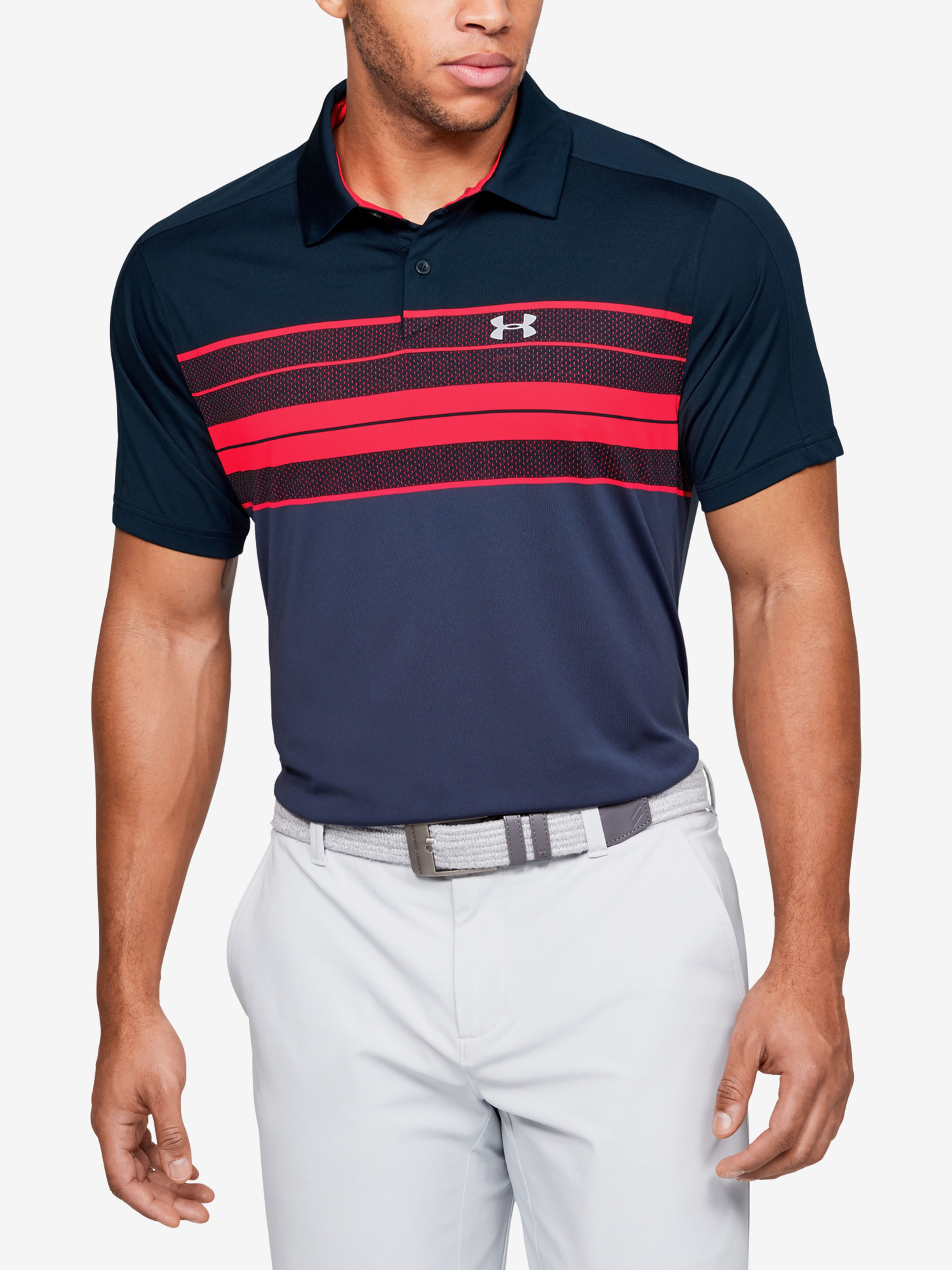 Pánské tričko Under Armour Vanish Chest Stripe Polo - 001
