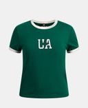 Mergaitėms marškinėliai Under Armour G Ringer Tee-Žalia - 001